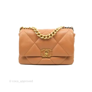 Chanel 19 Small Caramel Dark Beige Lambskin Mixed Hardware 21K