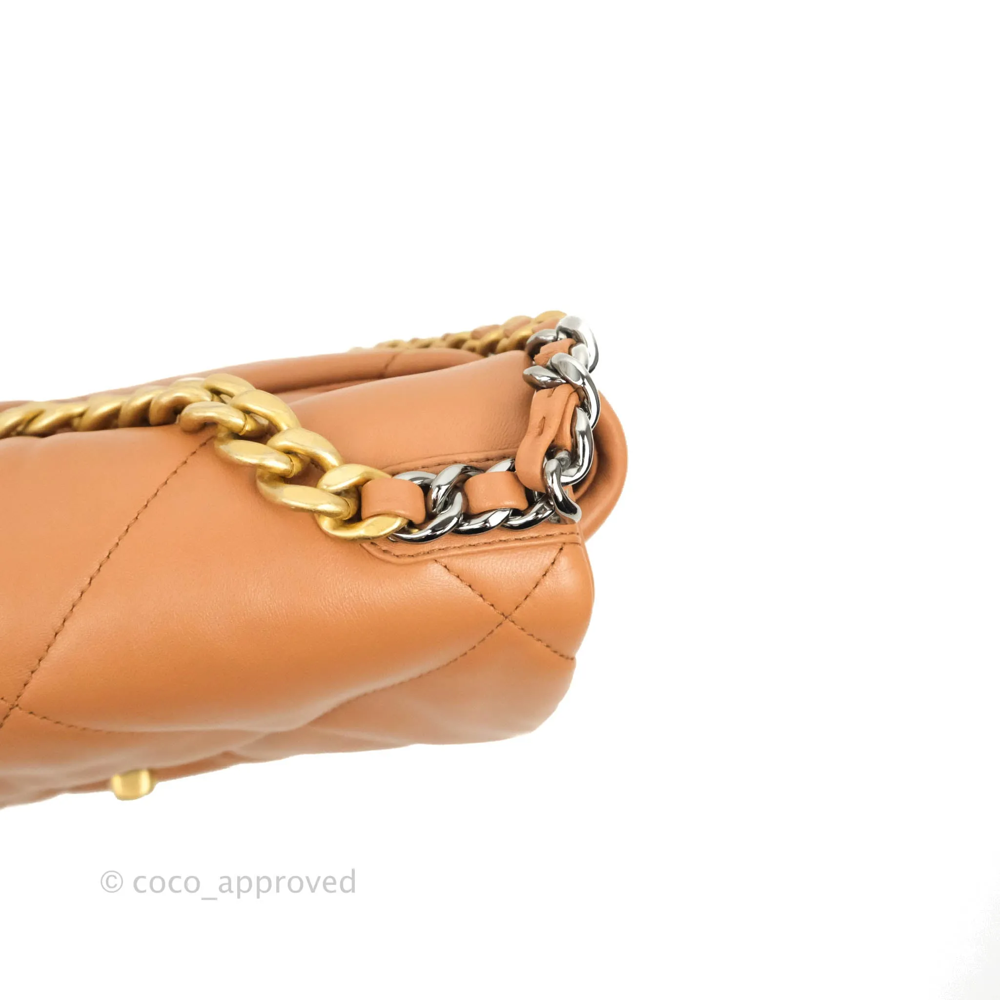 Chanel 19 Small Caramel Dark Beige Lambskin Mixed Hardware 21K