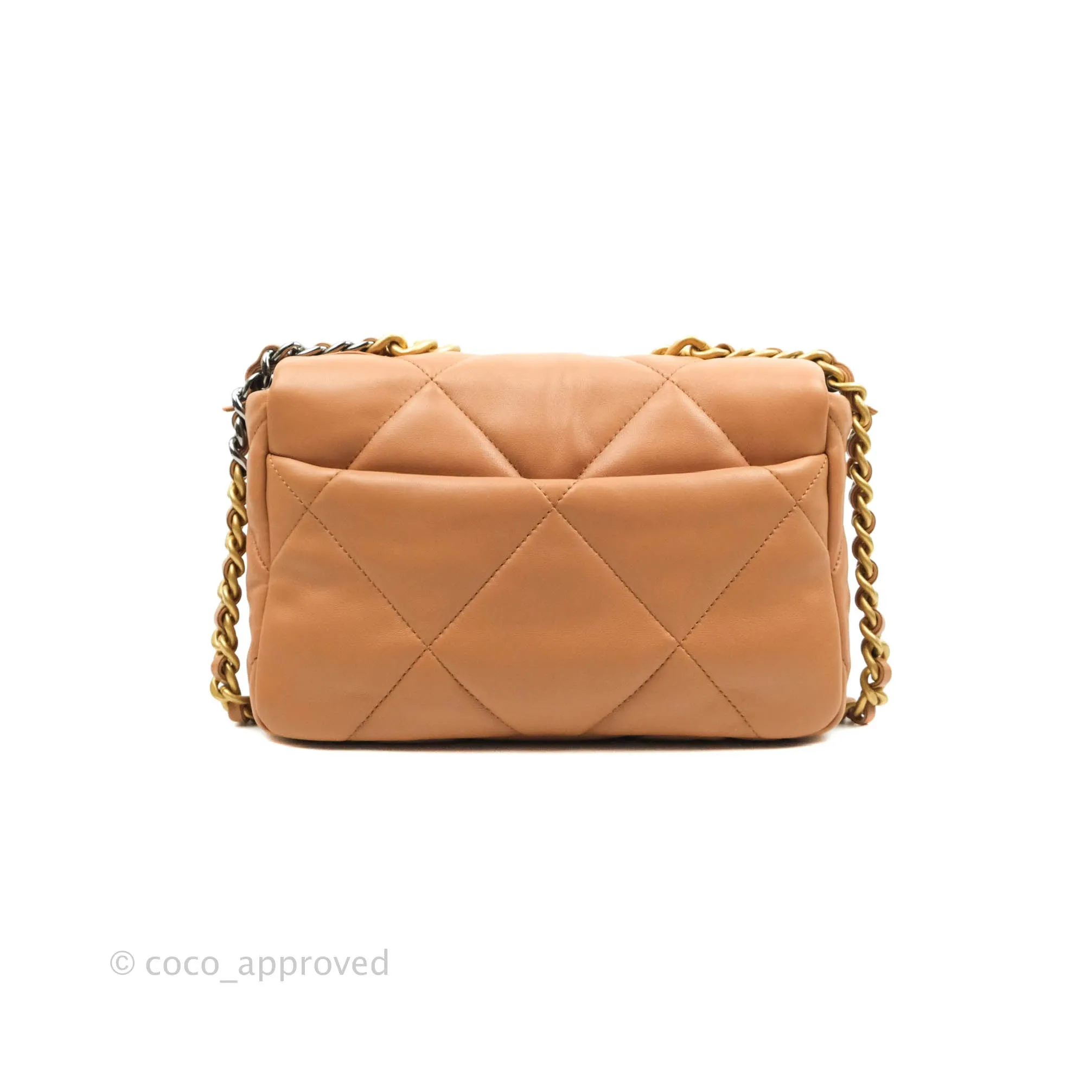 Chanel 19 Small Caramel Dark Beige Lambskin Mixed Hardware 21K