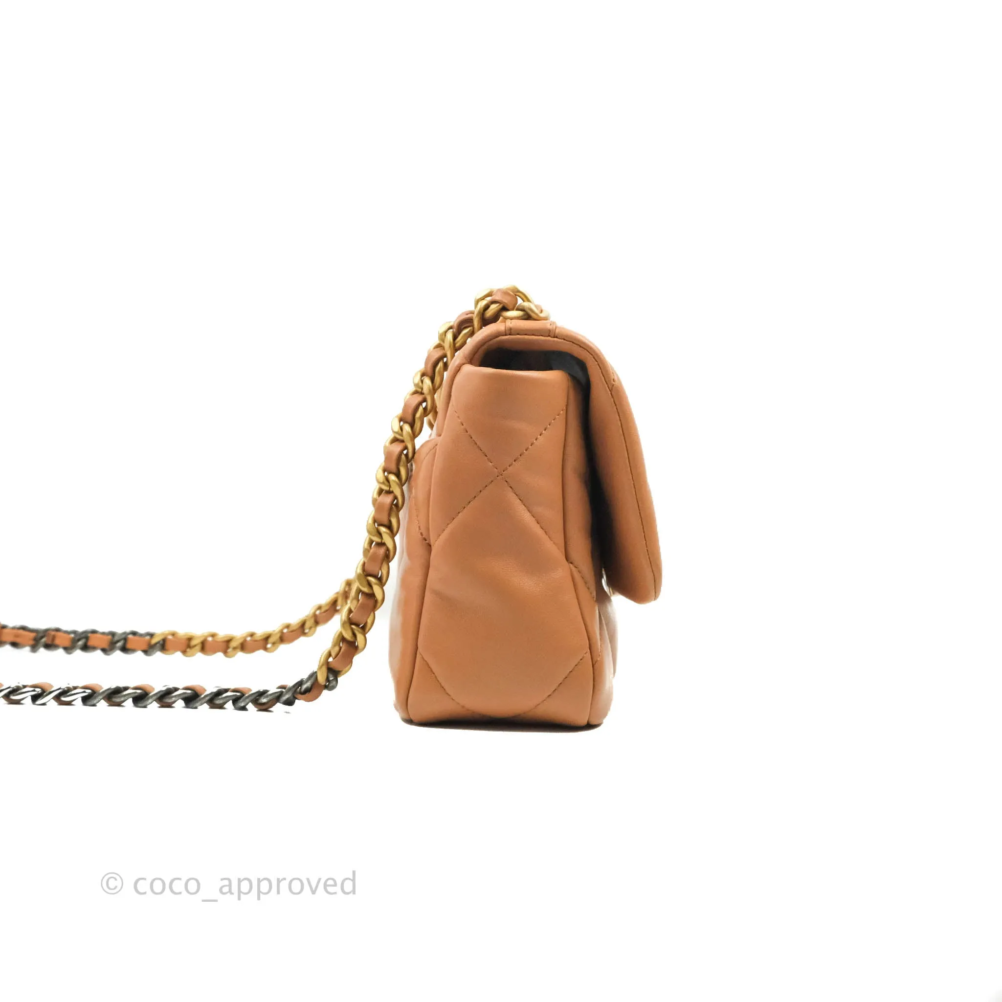 Chanel 19 Small Caramel Dark Beige Lambskin Mixed Hardware 21K