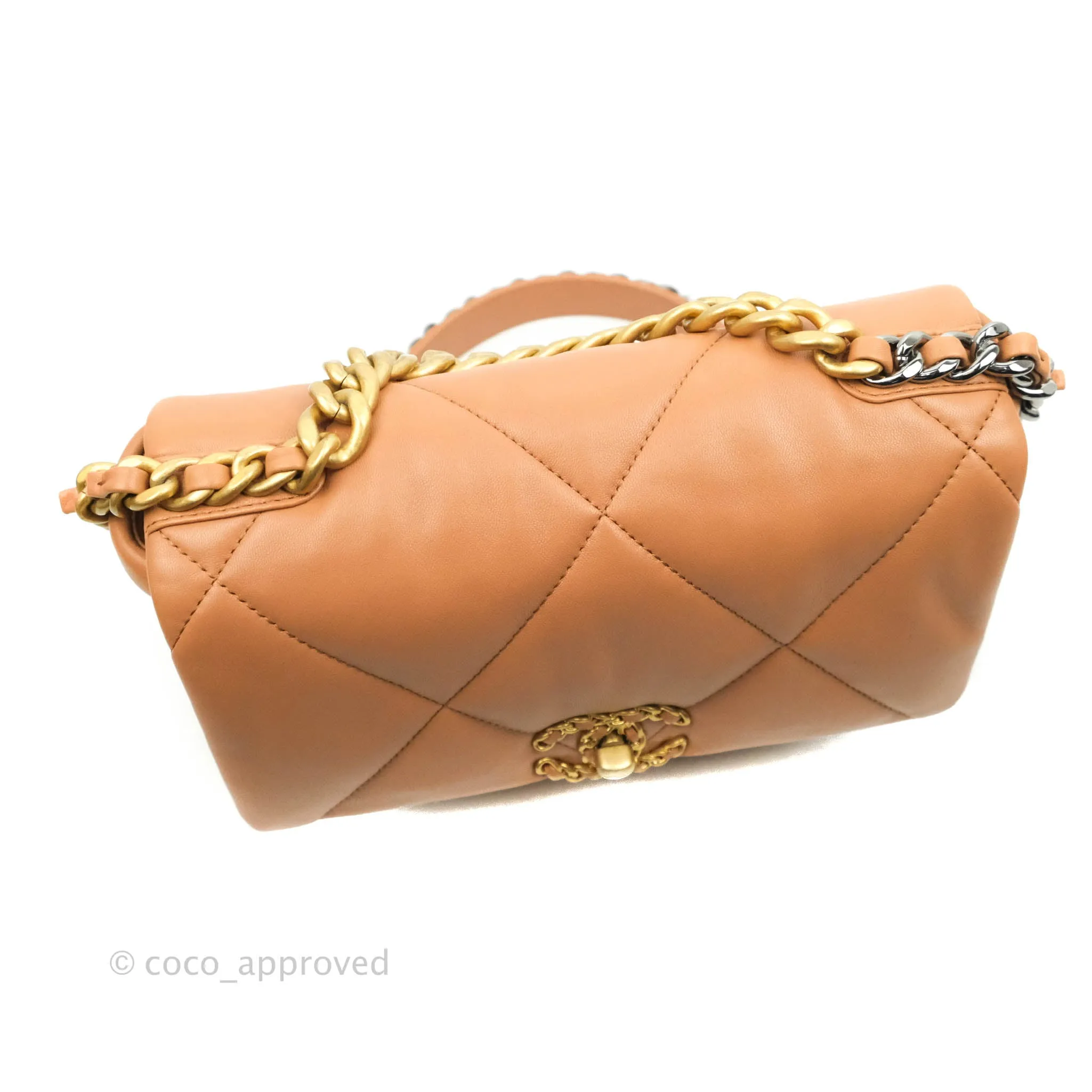 Chanel 19 Small Caramel Dark Beige Lambskin Mixed Hardware 21K
