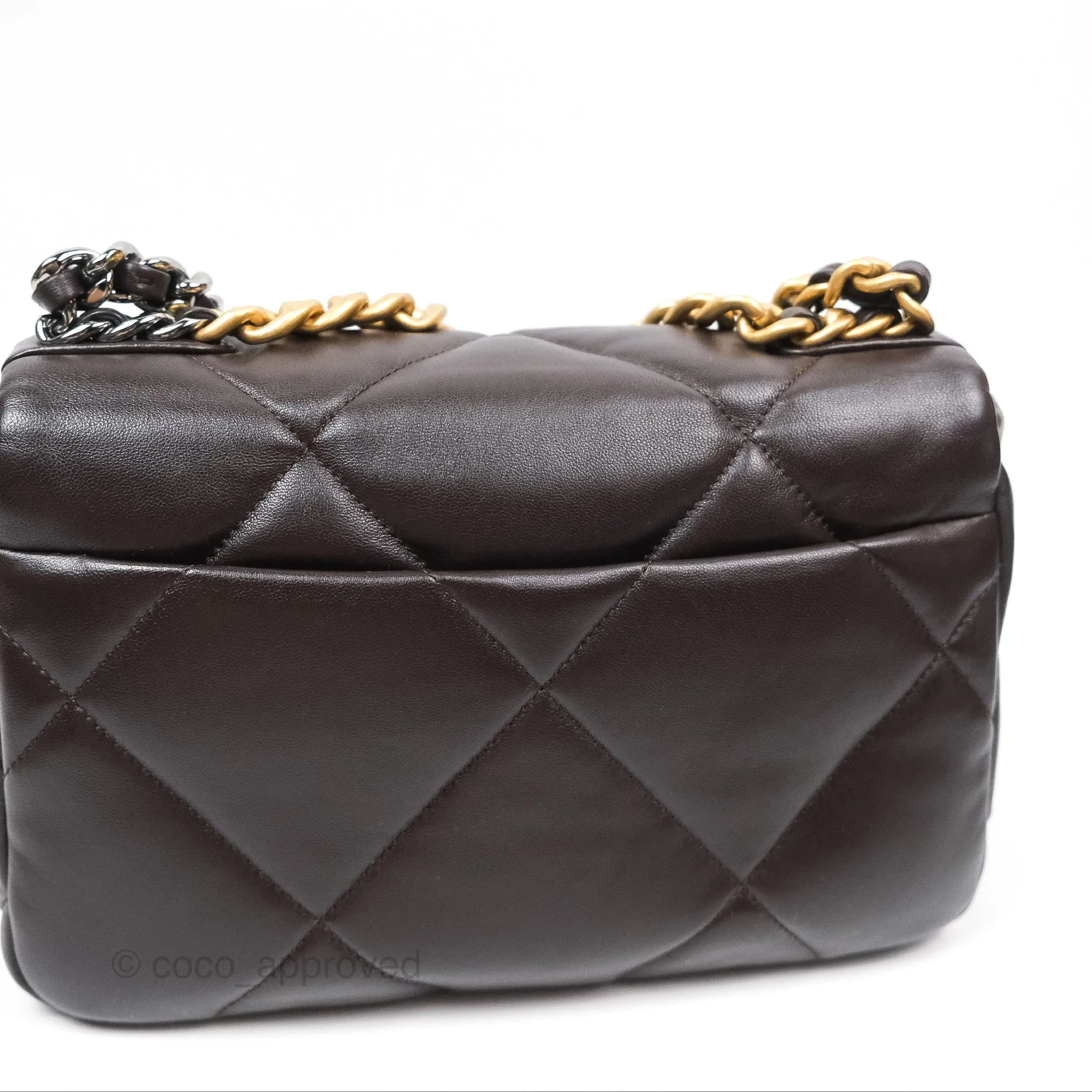 Chanel 19 Small Dark Brown Mixed Hardware