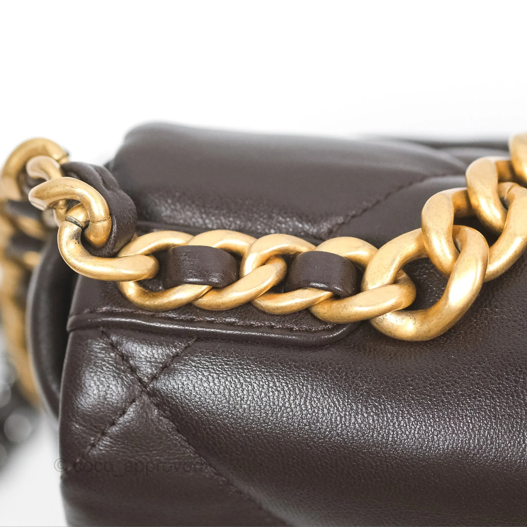 Chanel 19 Small Dark Brown Mixed Hardware