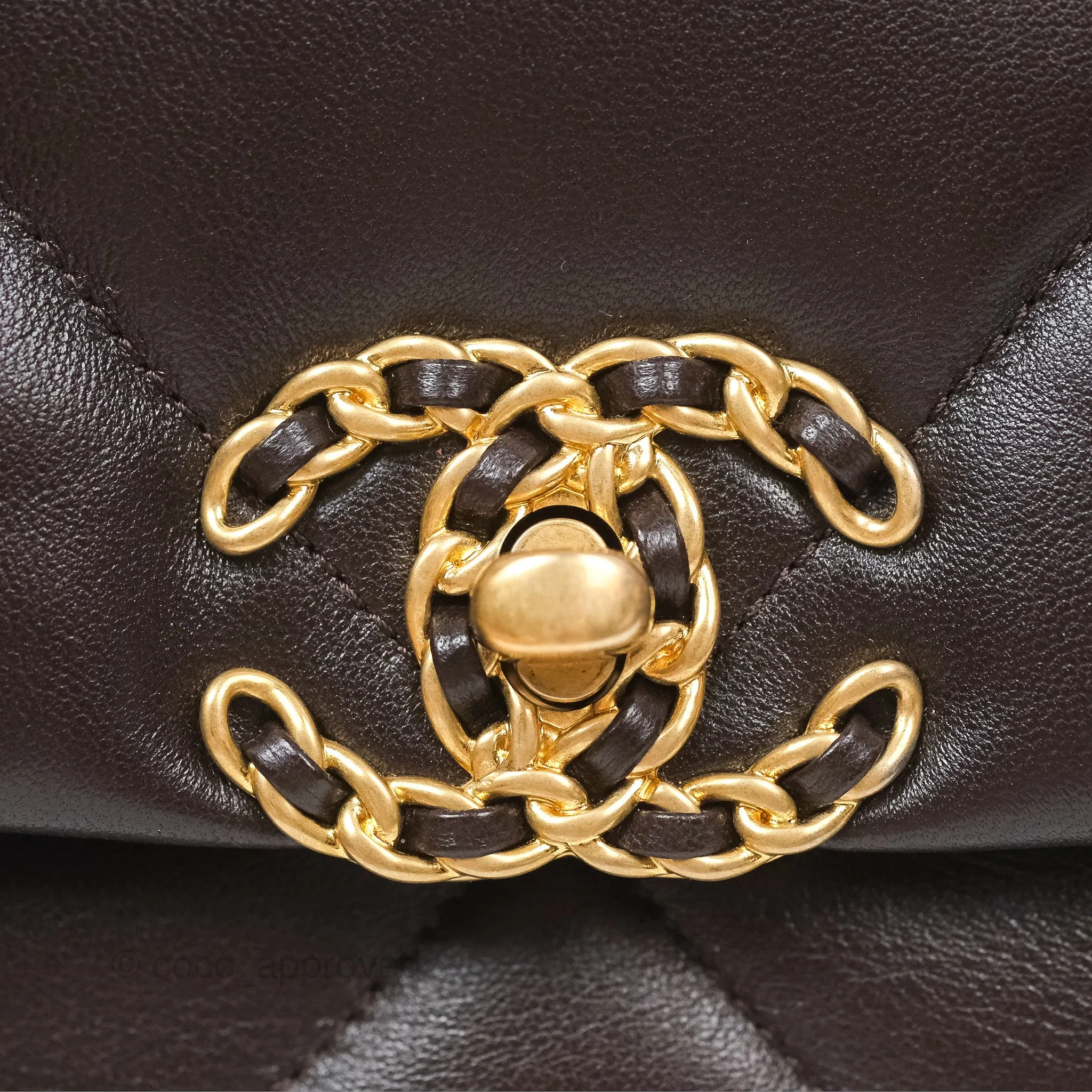 Chanel 19 Small Dark Brown Mixed Hardware