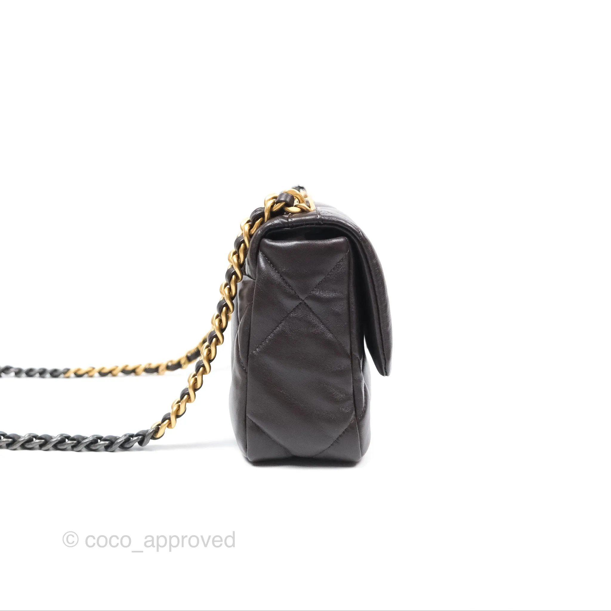 Chanel 19 Small Dark Brown Mixed Hardware