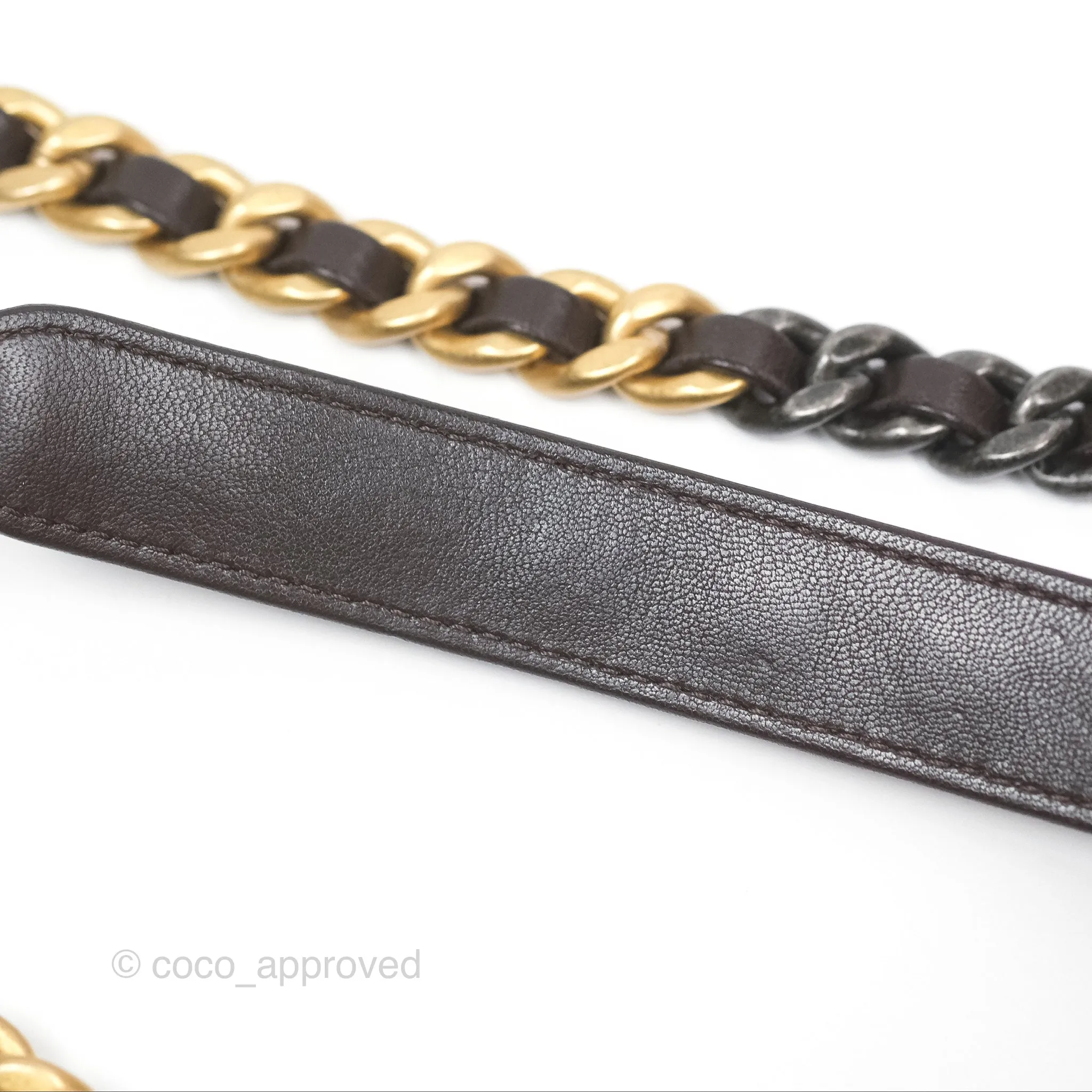 Chanel 19 Small Dark Brown Mixed Hardware