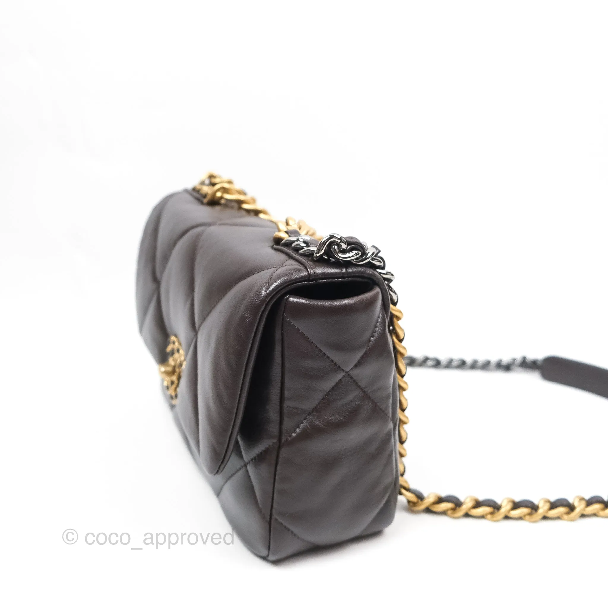 Chanel 19 Small Dark Brown Mixed Hardware