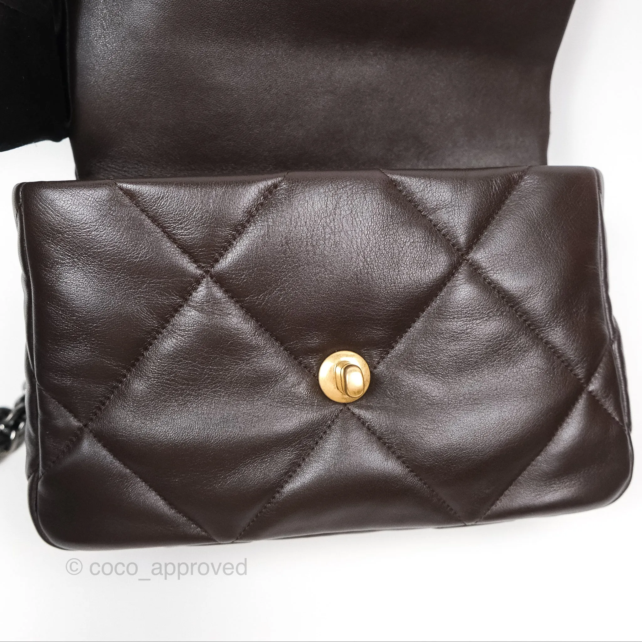 Chanel 19 Small Dark Brown Mixed Hardware