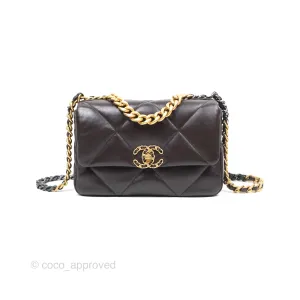 Chanel 19 Small Dark Brown Mixed Hardware