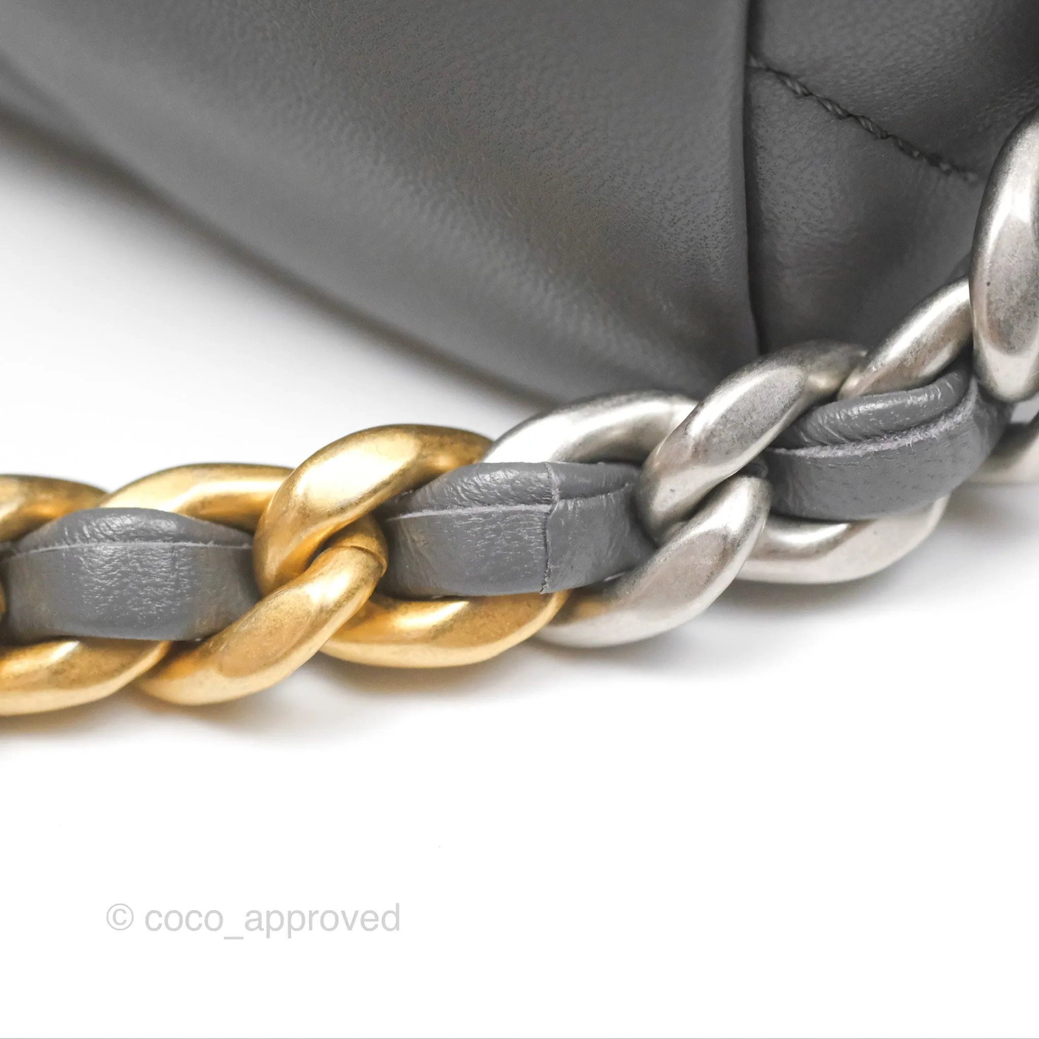 Chanel 19 Small Dark Grey Mixed Hardware