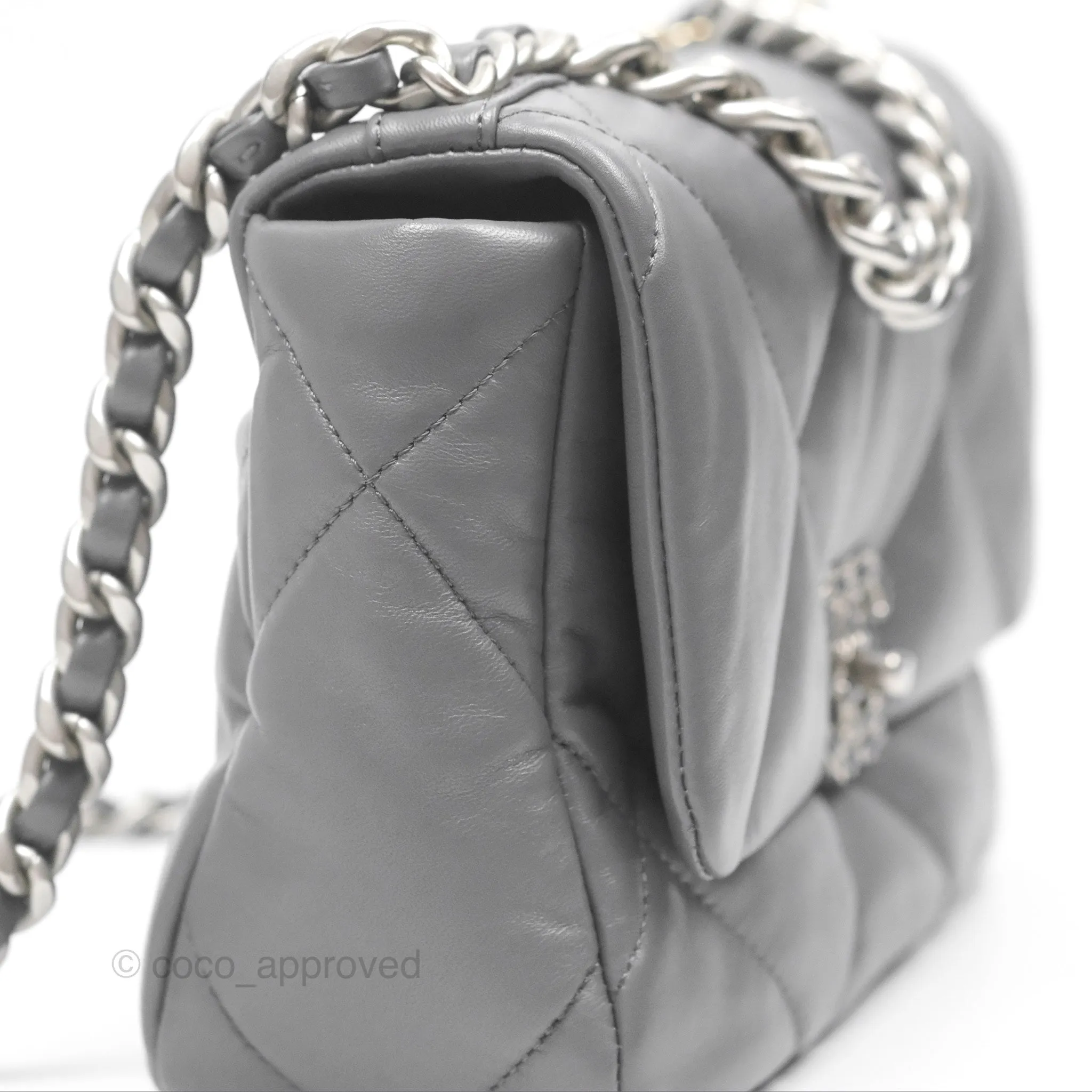 Chanel 19 Small Dark Grey Mixed Hardware