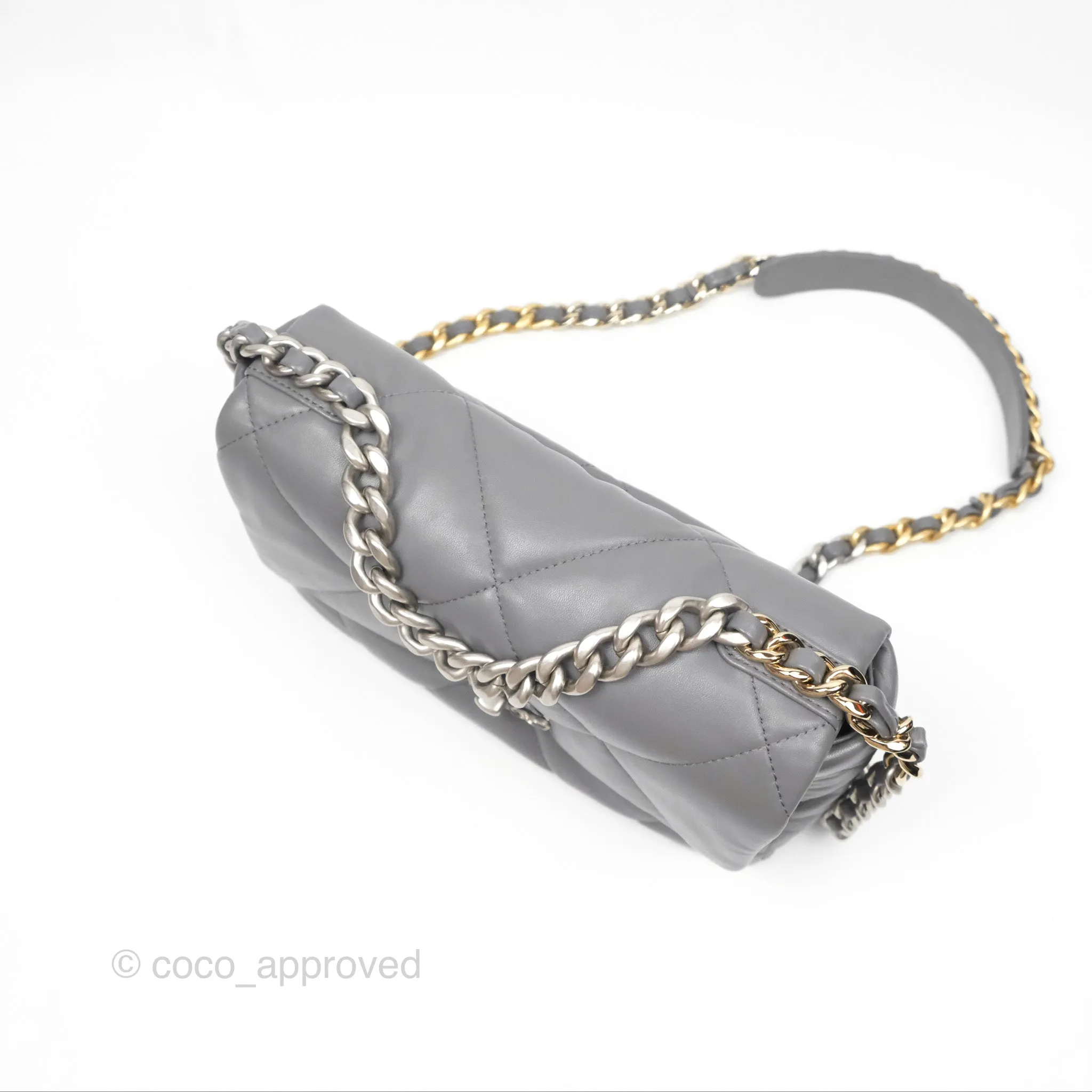 Chanel 19 Small Dark Grey Mixed Hardware