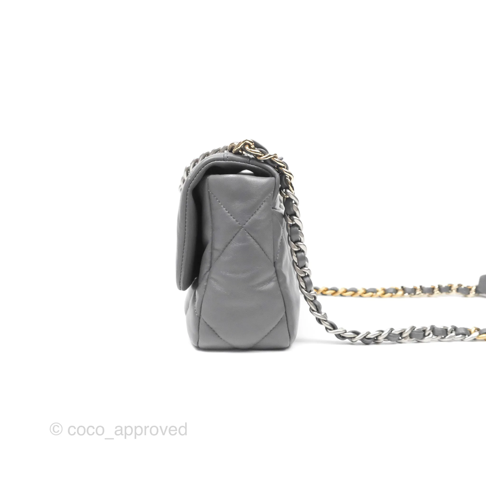 Chanel 19 Small Dark Grey Mixed Hardware