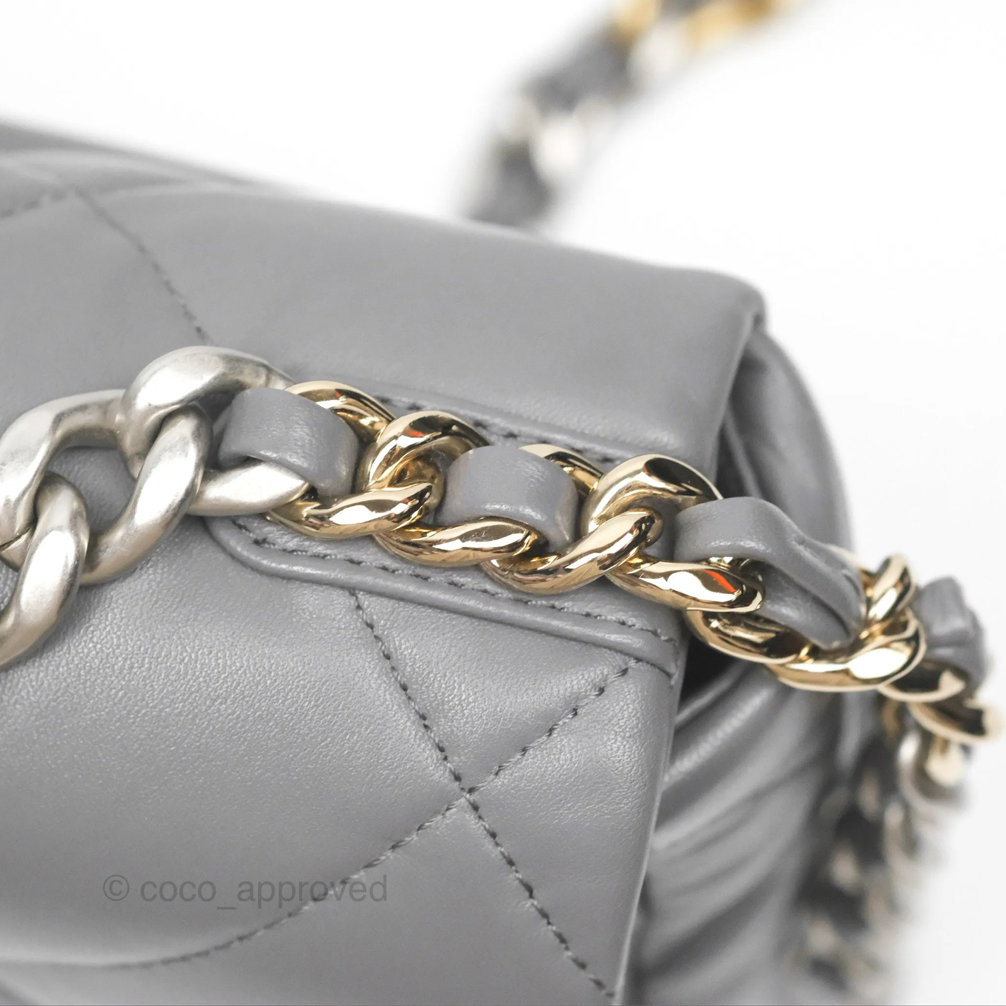 Chanel 19 Small Dark Grey Mixed Hardware