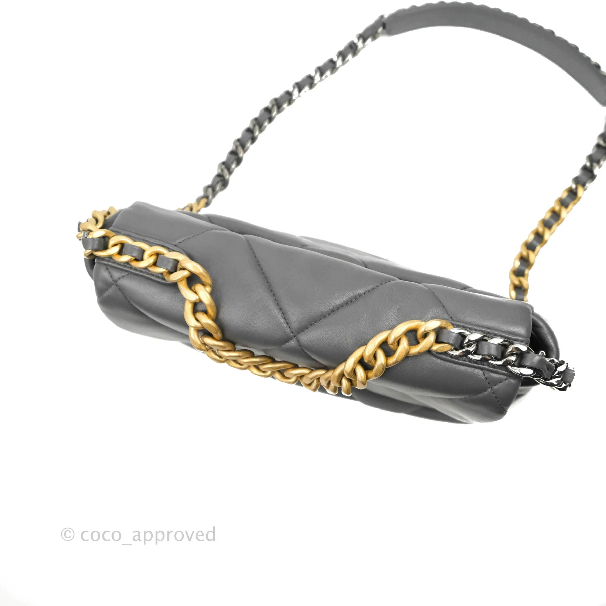Chanel 19 Small Dark Grey Mixed Hardware