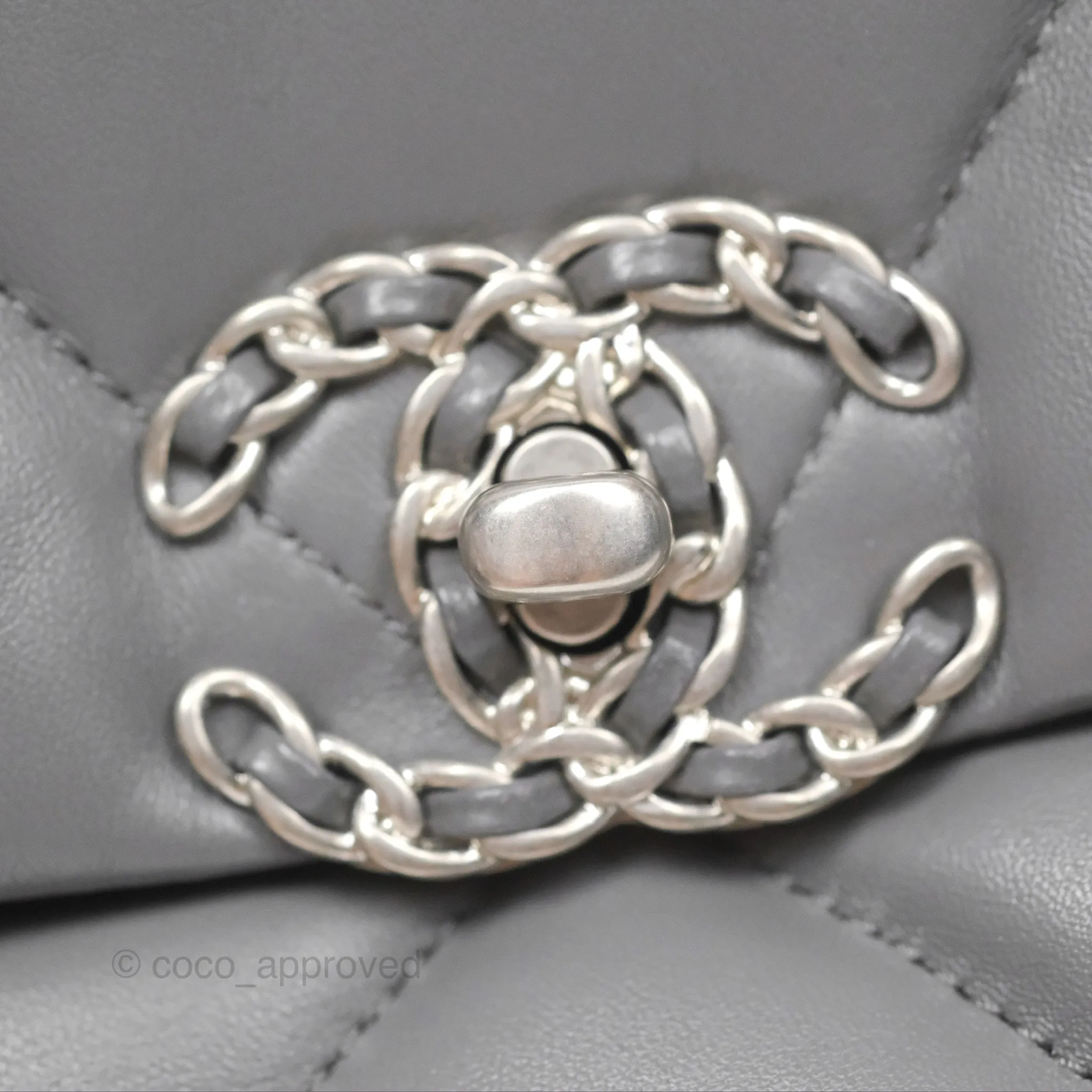 Chanel 19 Small Dark Grey Mixed Hardware