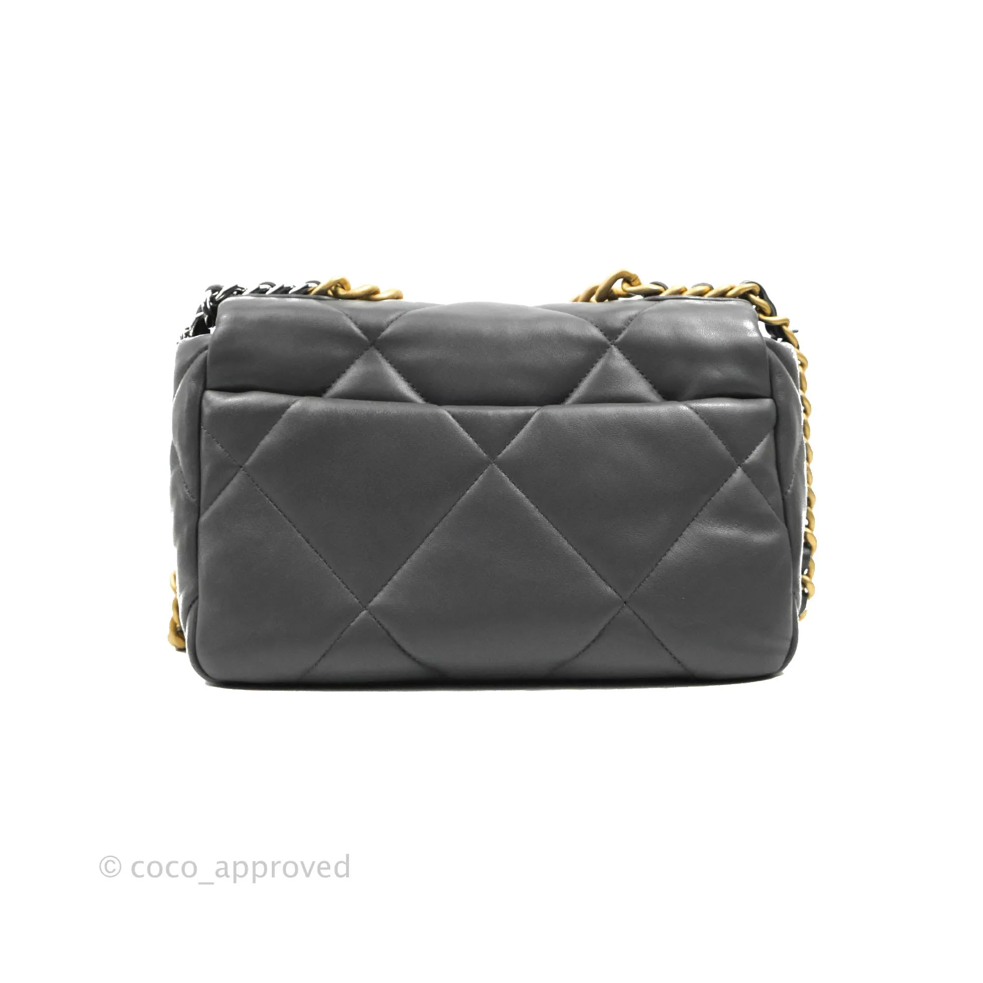 Chanel 19 Small Dark Grey Mixed Hardware