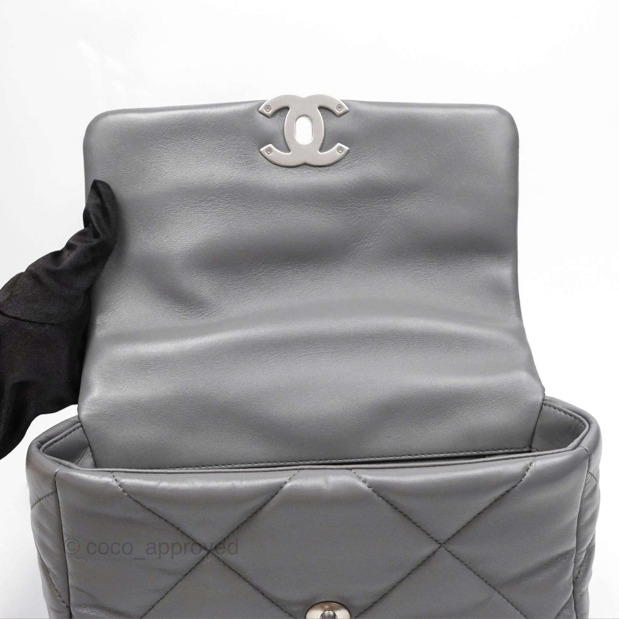 Chanel 19 Small Dark Grey Mixed Hardware