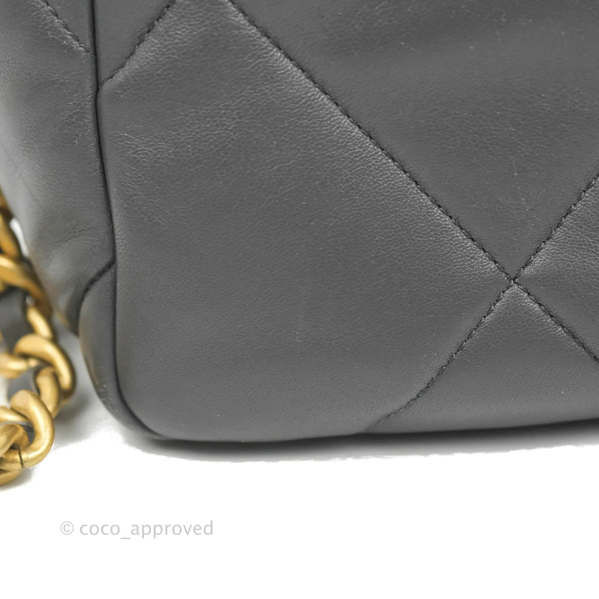 Chanel 19 Small Dark Grey Mixed Hardware