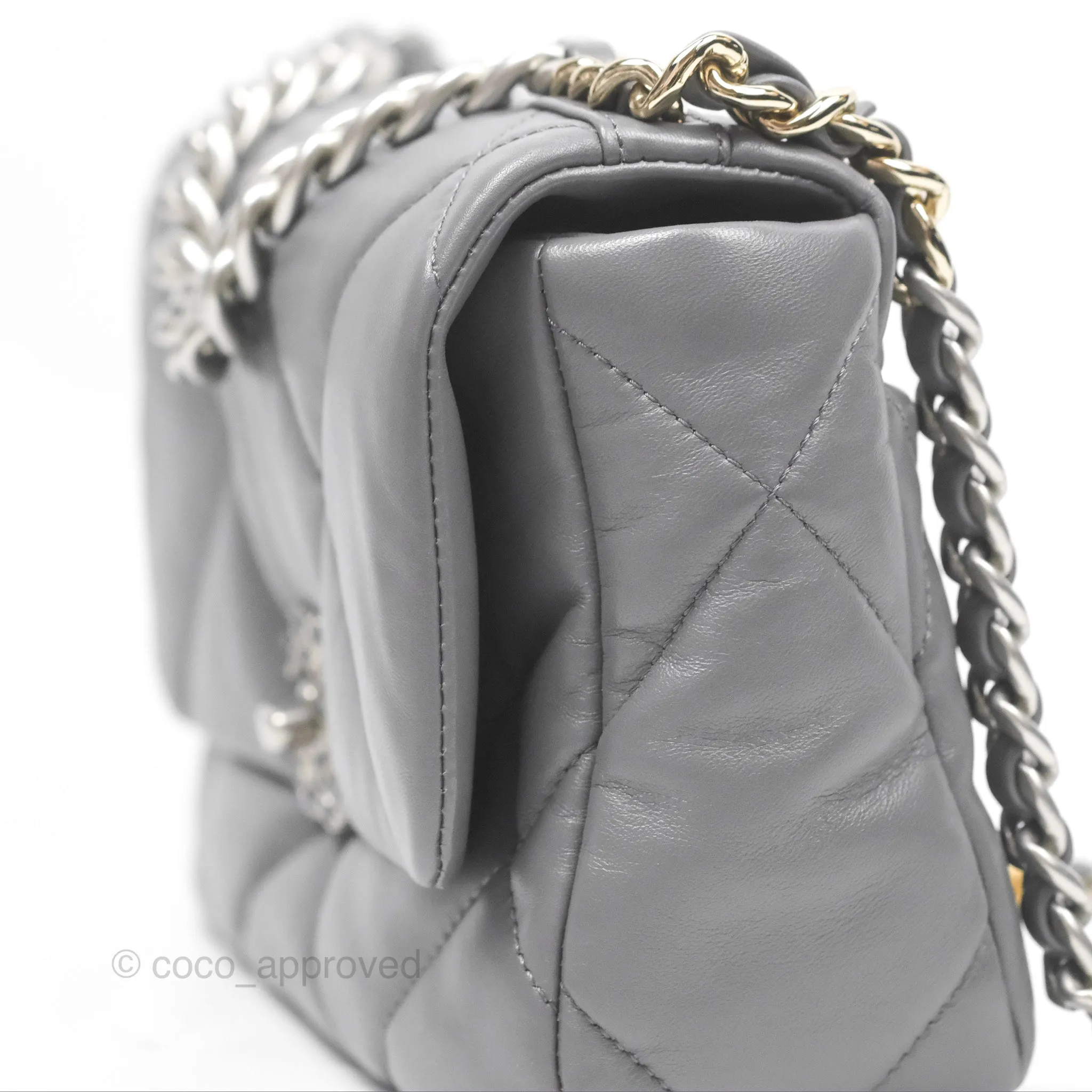 Chanel 19 Small Dark Grey Mixed Hardware