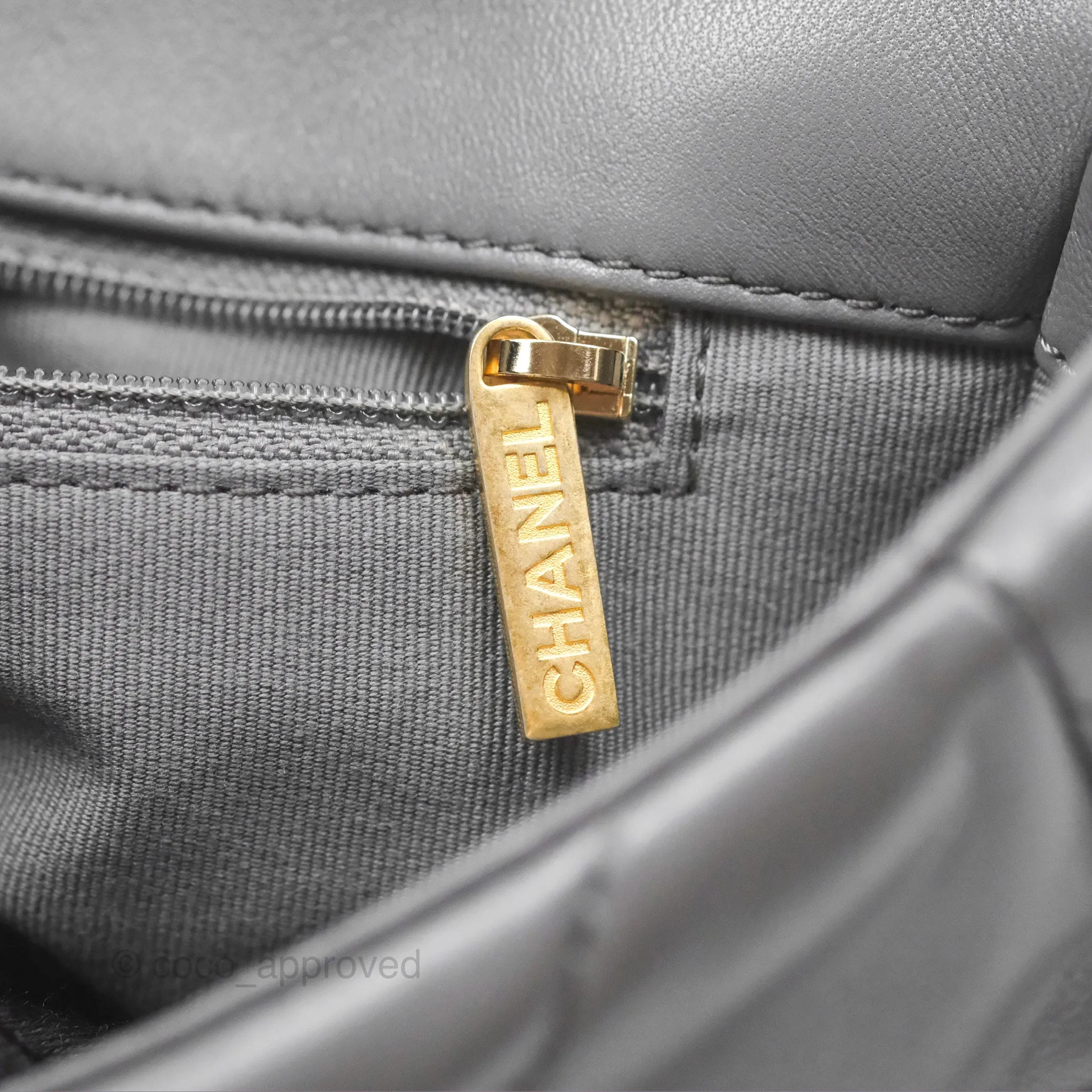 Chanel 19 Small Dark Grey Mixed Hardware