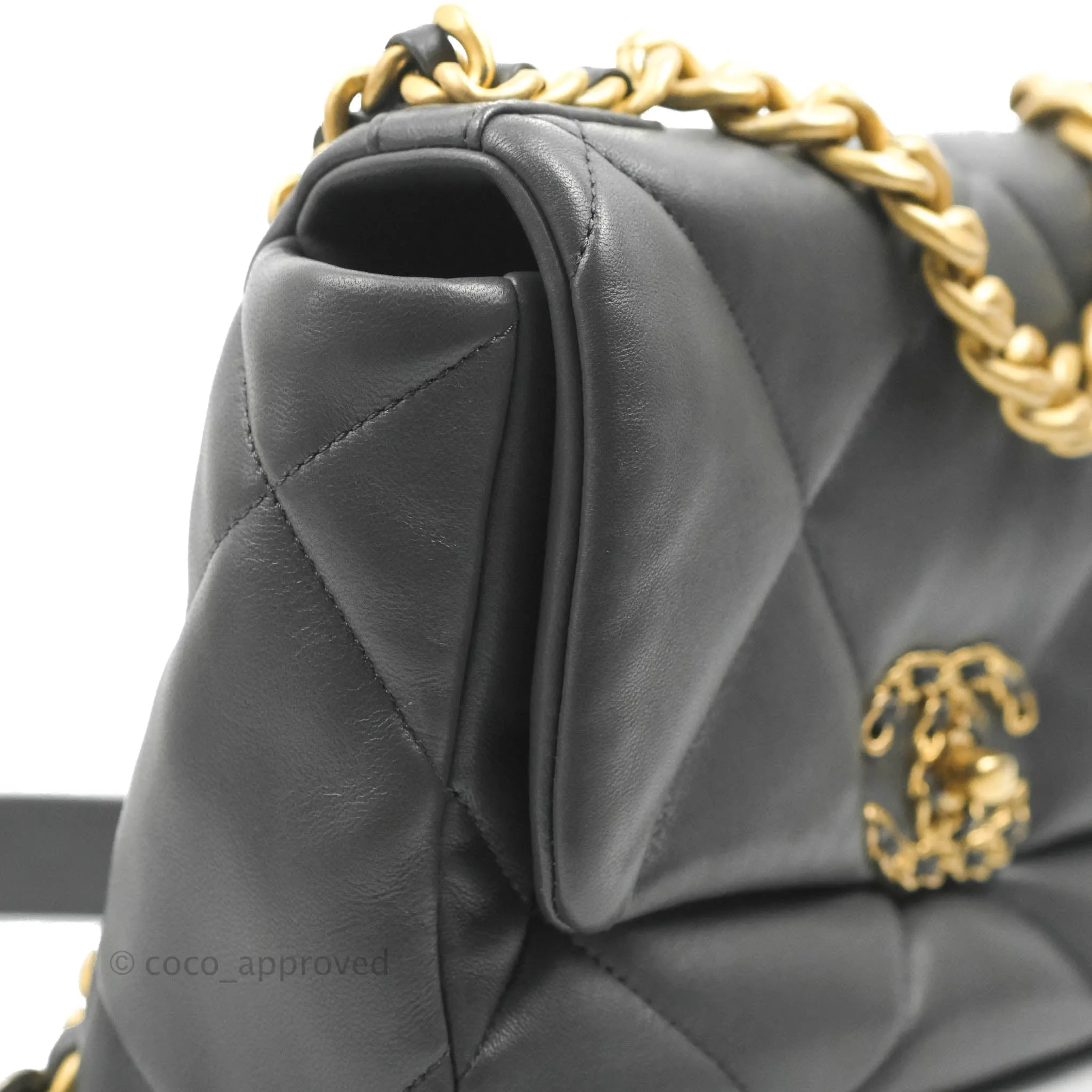Chanel 19 Small Dark Grey Mixed Hardware