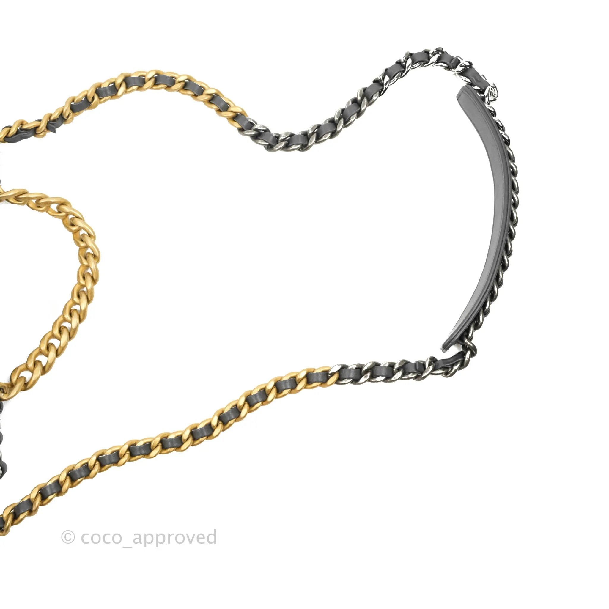 Chanel 19 Small Dark Grey Mixed Hardware