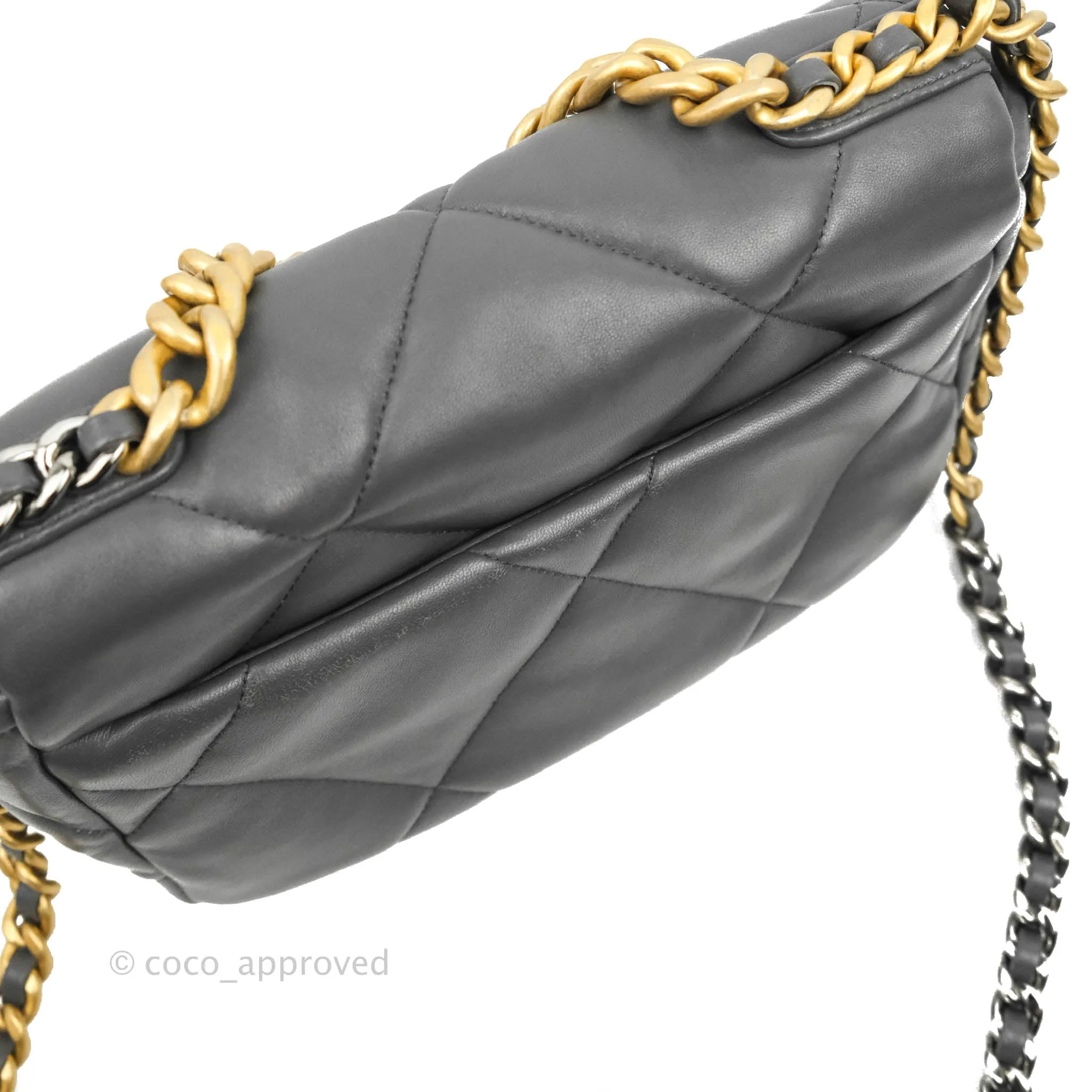 Chanel 19 Small Dark Grey Mixed Hardware