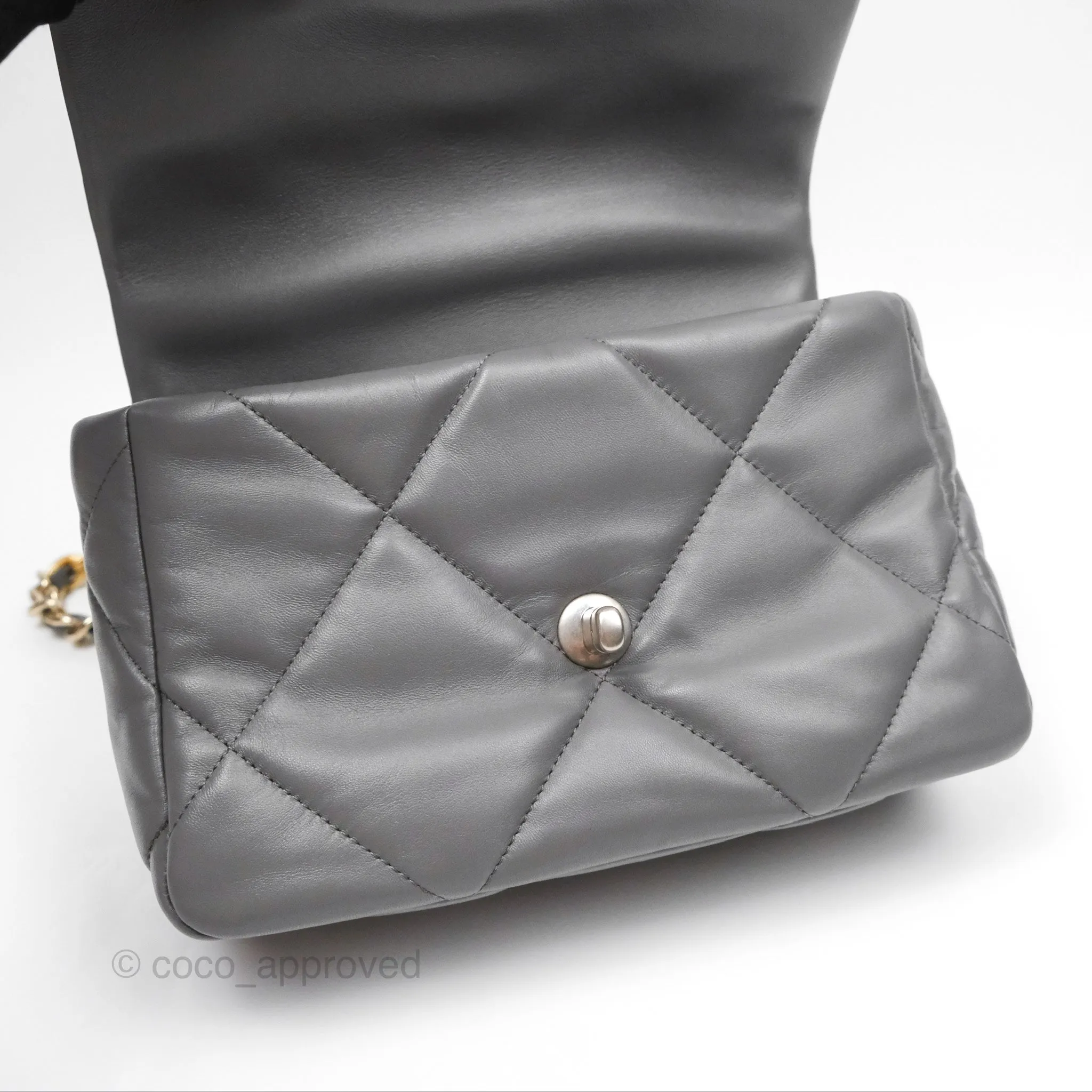Chanel 19 Small Dark Grey Mixed Hardware