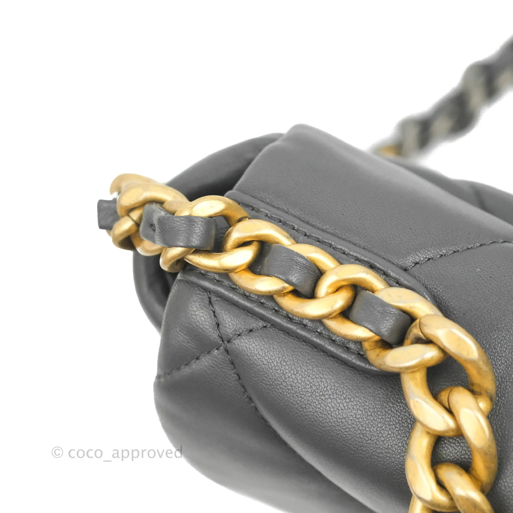 Chanel 19 Small Dark Grey Mixed Hardware