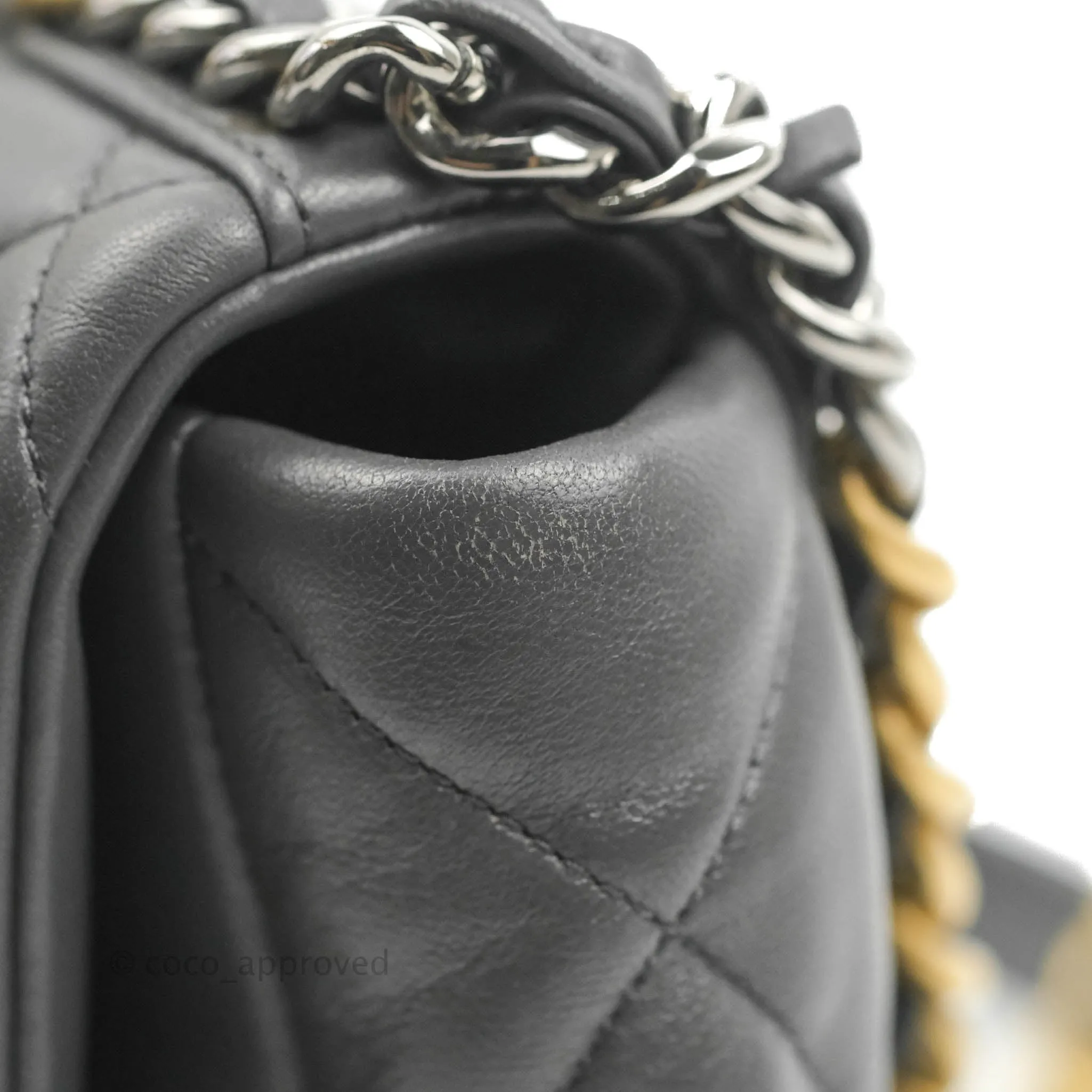 Chanel 19 Small Dark Grey Mixed Hardware