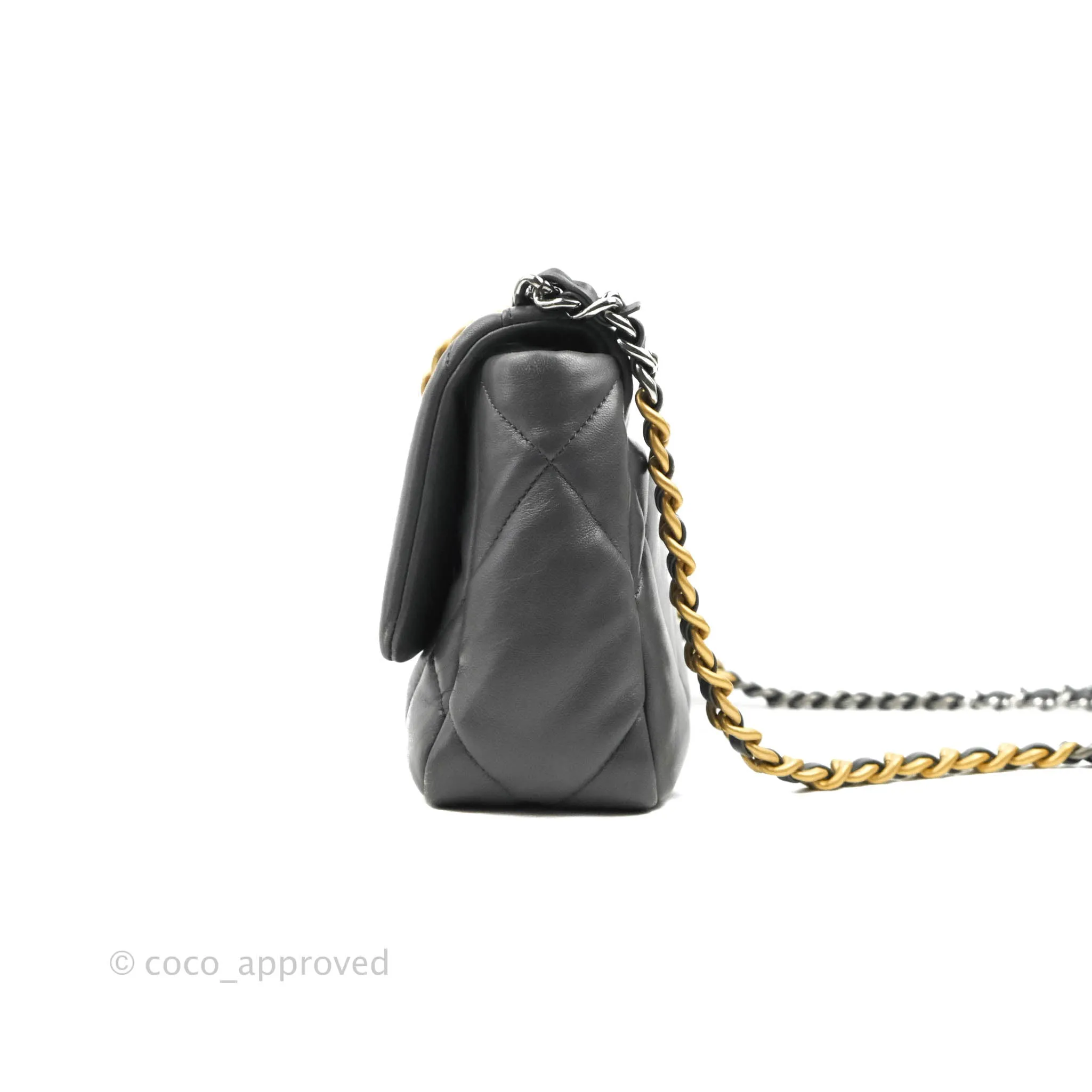 Chanel 19 Small Dark Grey Mixed Hardware