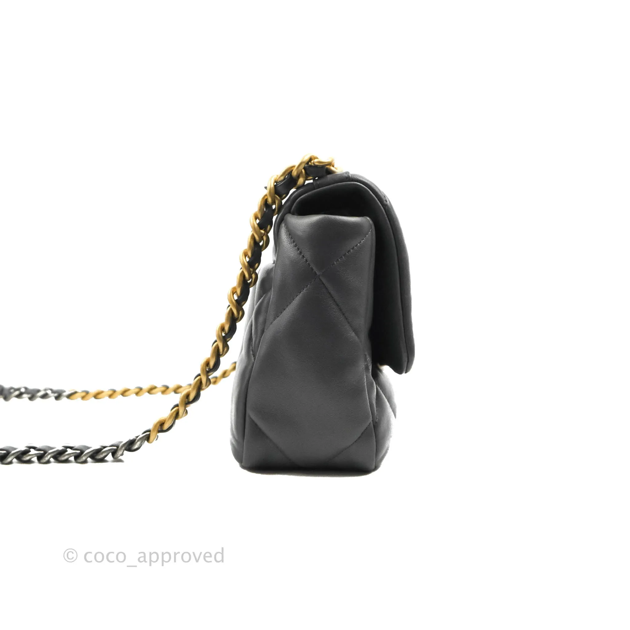 Chanel 19 Small Dark Grey Mixed Hardware