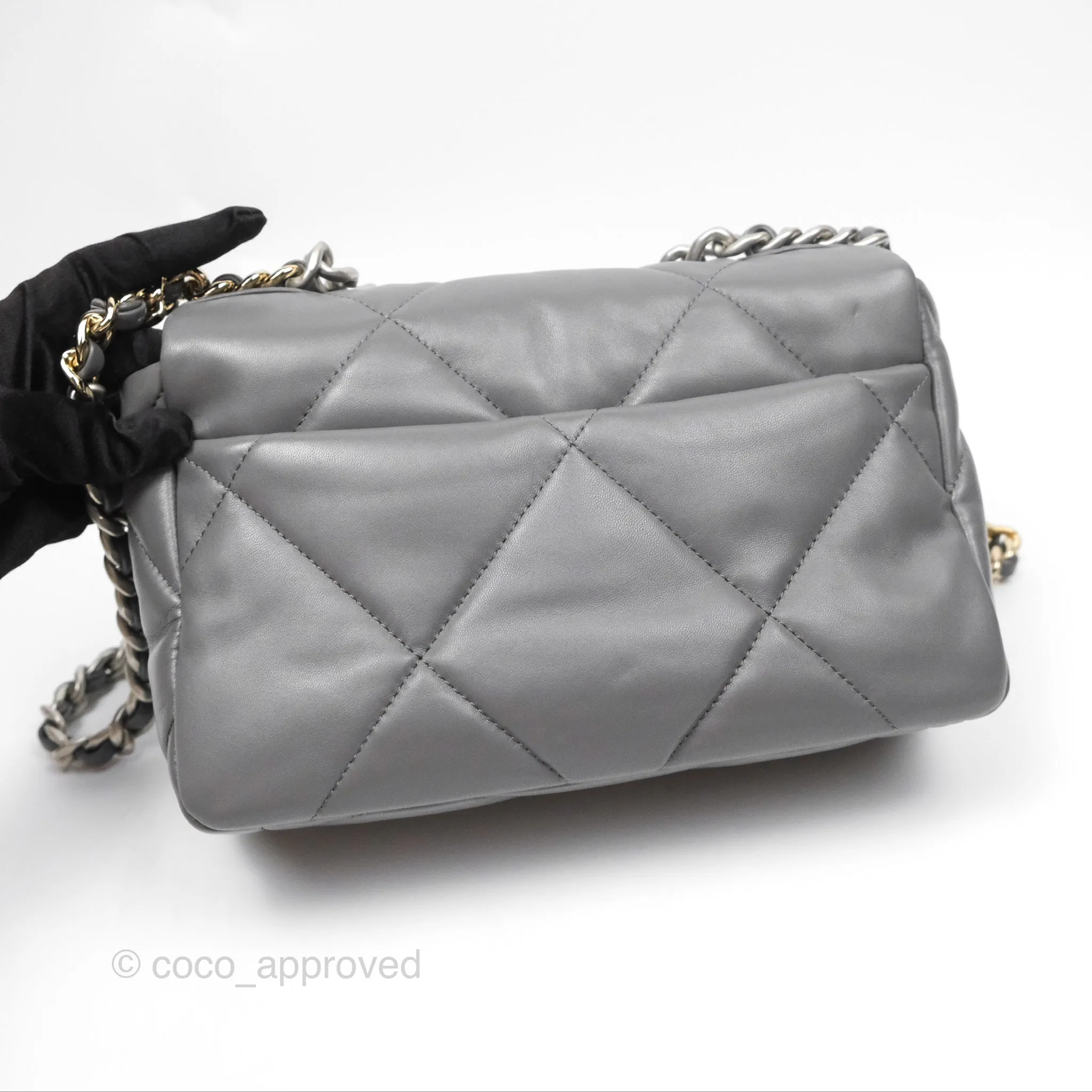 Chanel 19 Small Dark Grey Mixed Hardware
