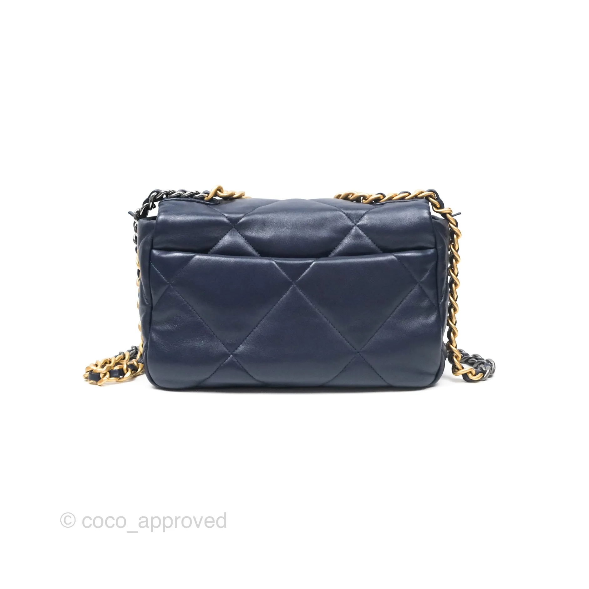 Chanel 19 Small Dark Navy Mixed Hardware