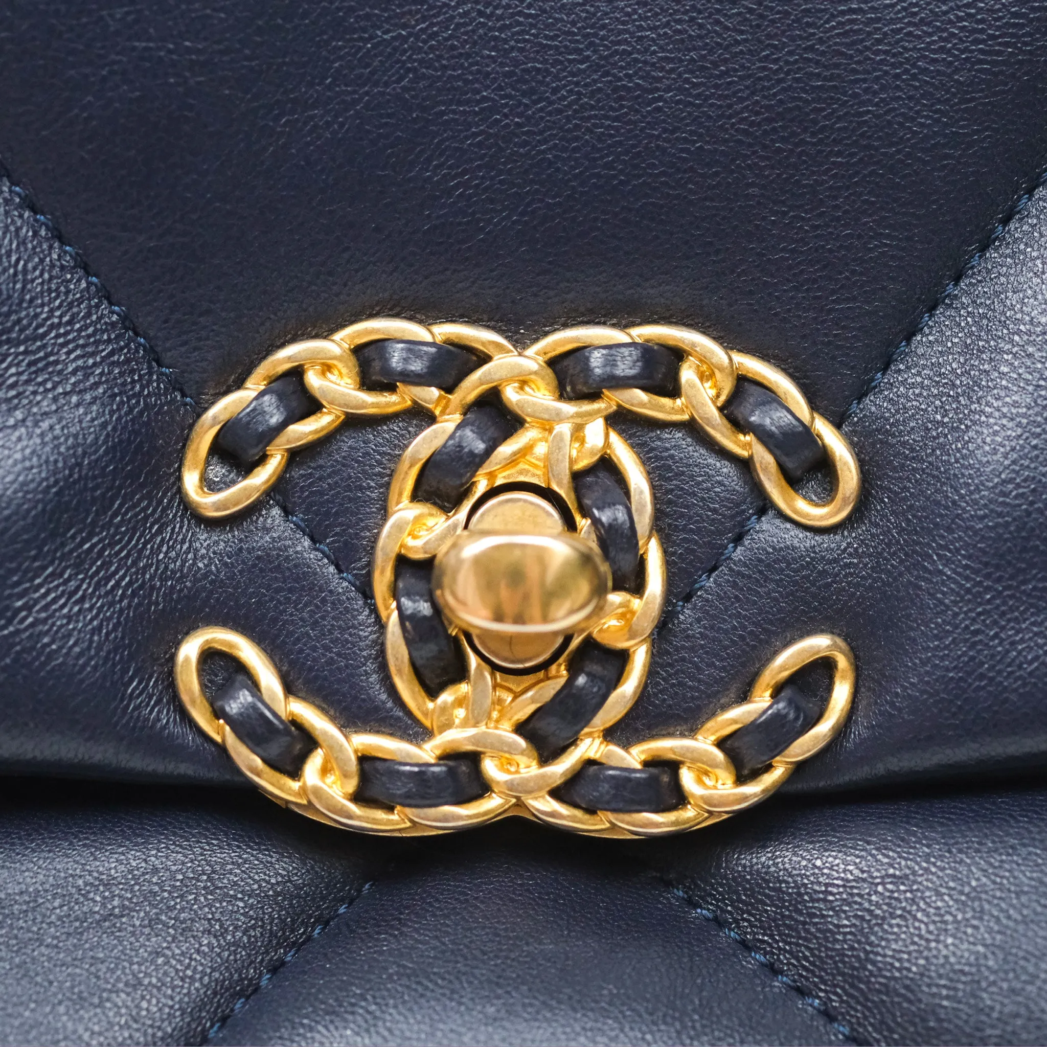 Chanel 19 Small Dark Navy Mixed Hardware