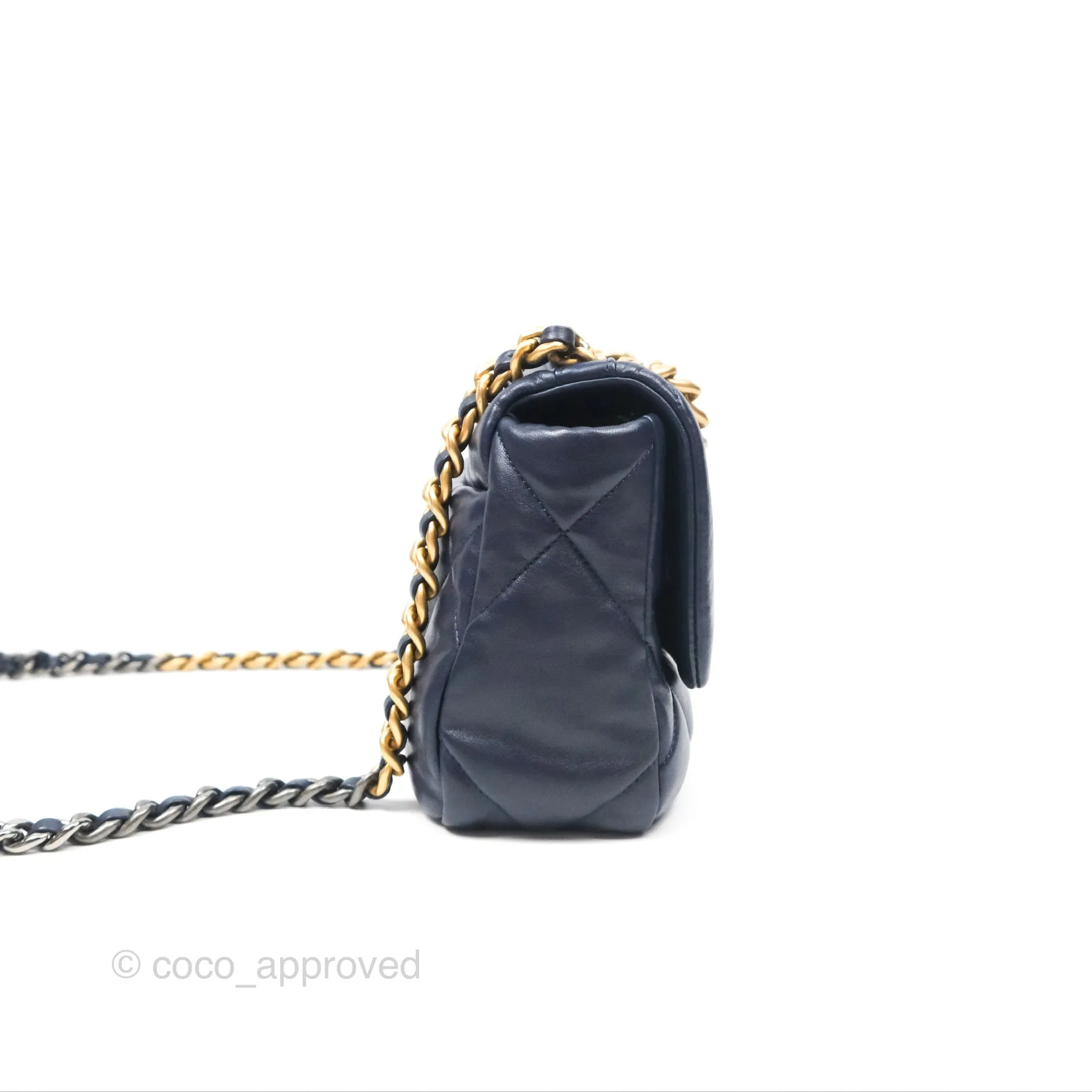 Chanel 19 Small Dark Navy Mixed Hardware