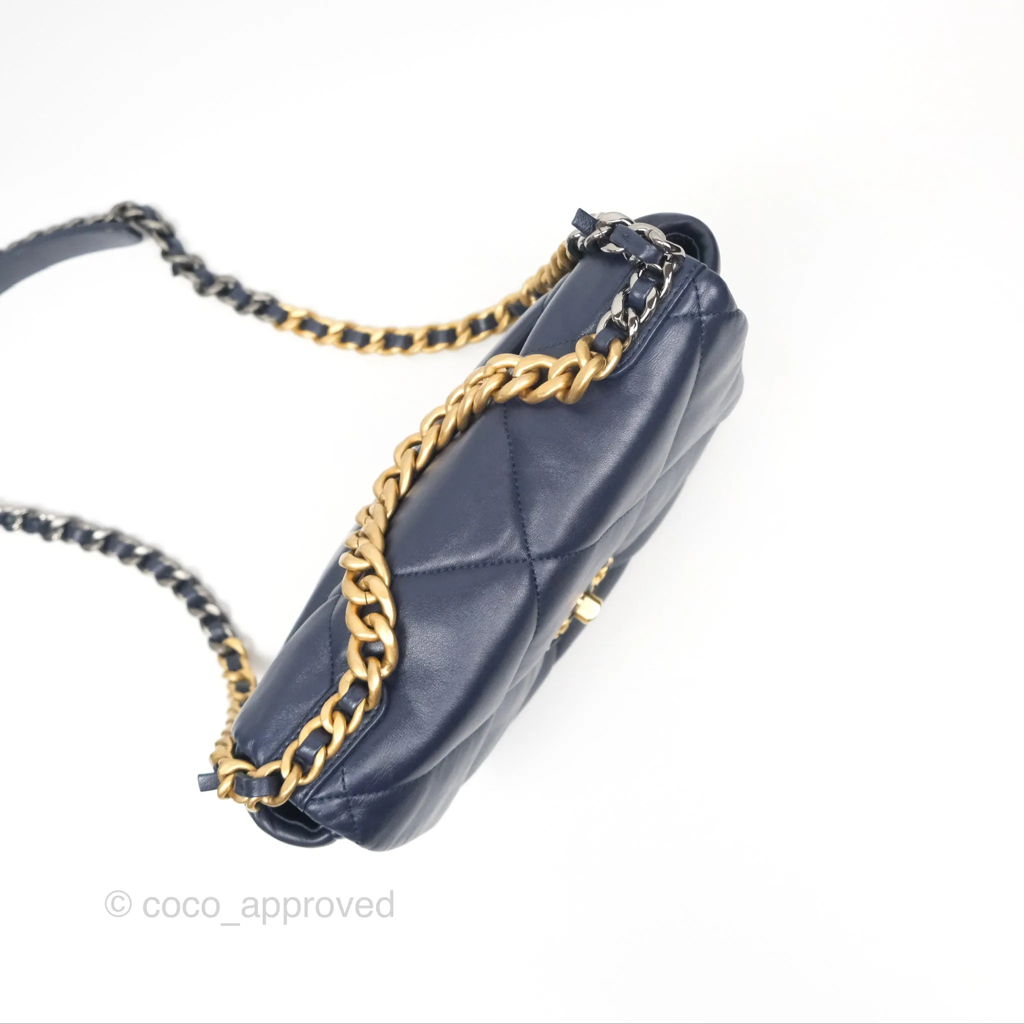 Chanel 19 Small Dark Navy Mixed Hardware