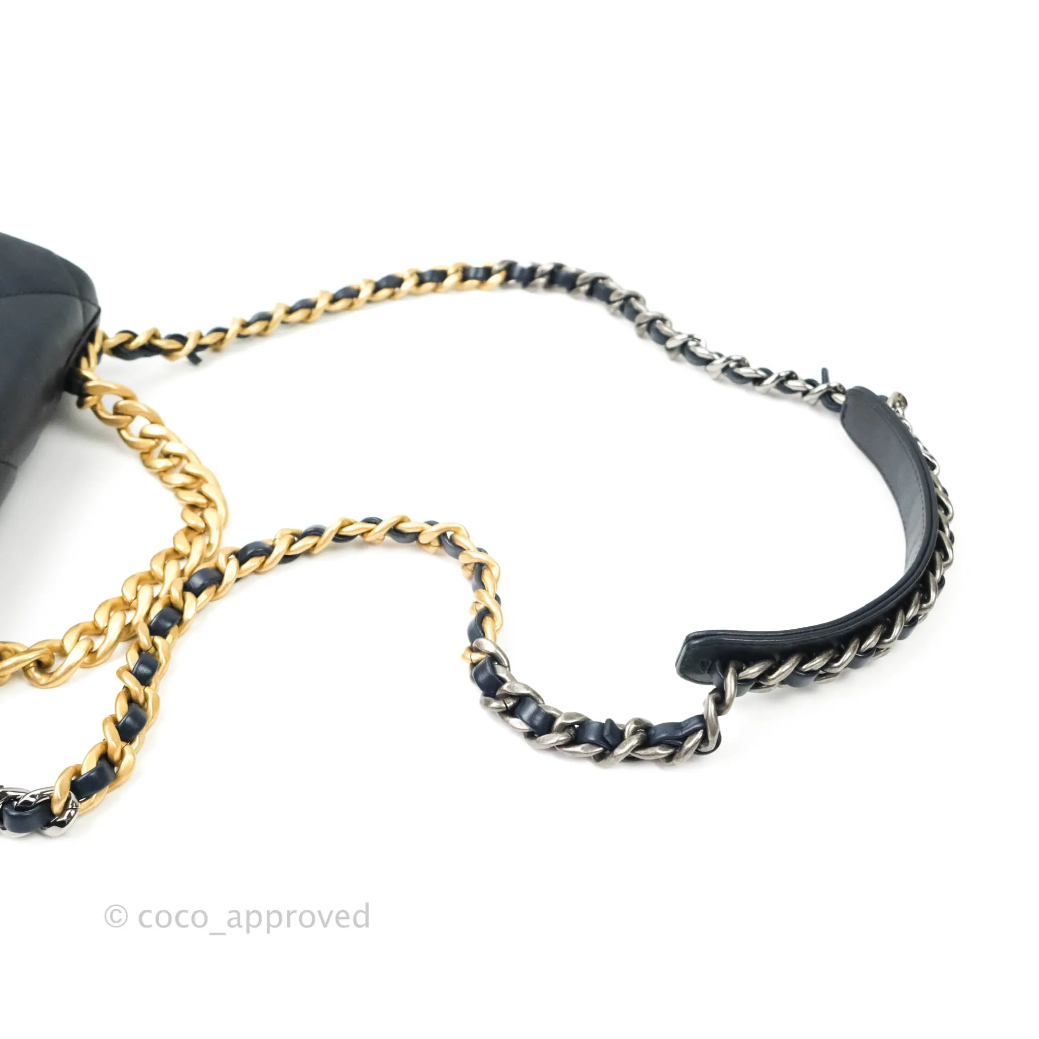 Chanel 19 Small Dark Navy Mixed Hardware
