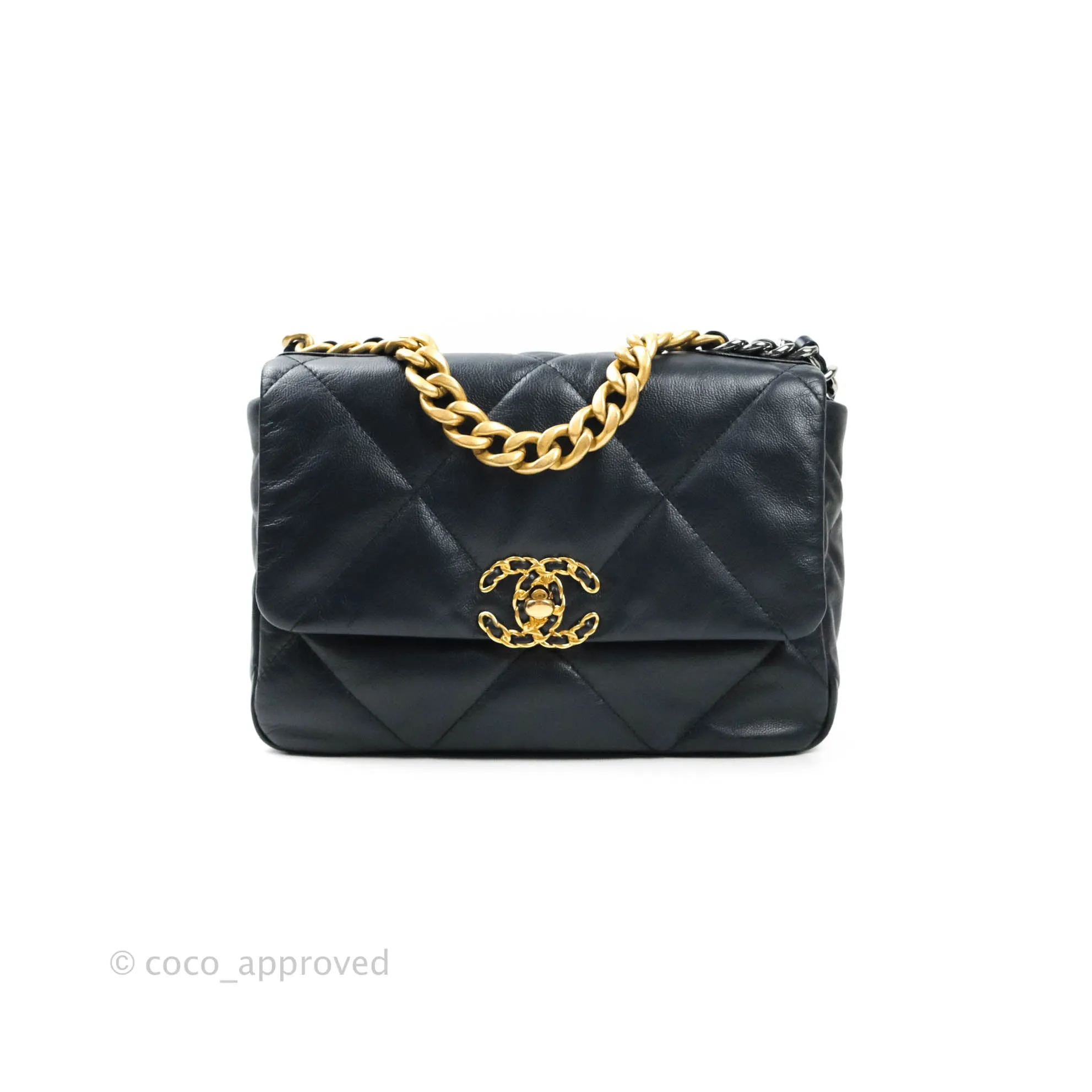 Chanel 19 Small Dark Navy Mixed Hardware
