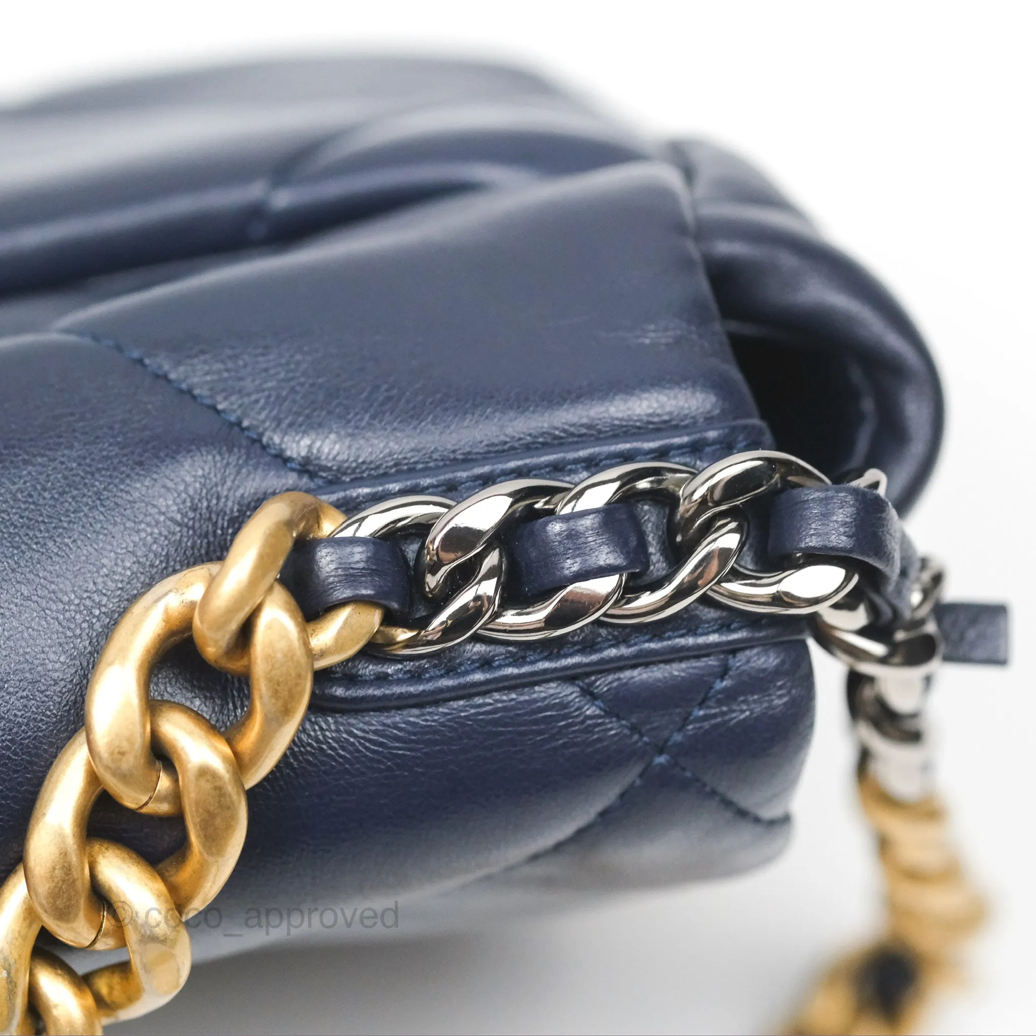 Chanel 19 Small Dark Navy Mixed Hardware