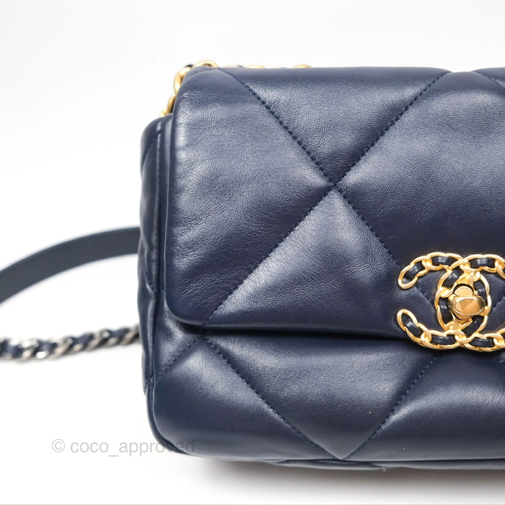 Chanel 19 Small Dark Navy Mixed Hardware