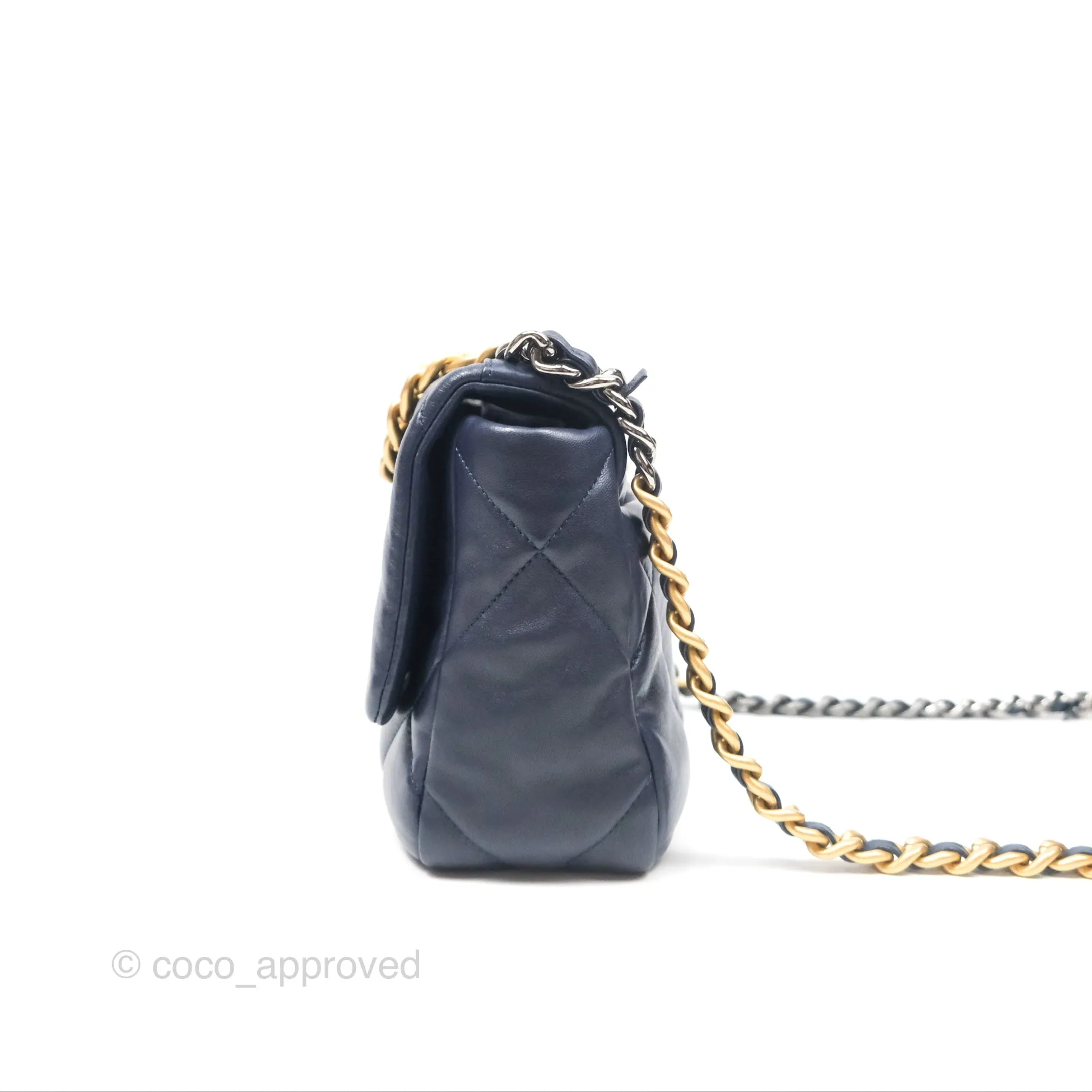 Chanel 19 Small Dark Navy Mixed Hardware