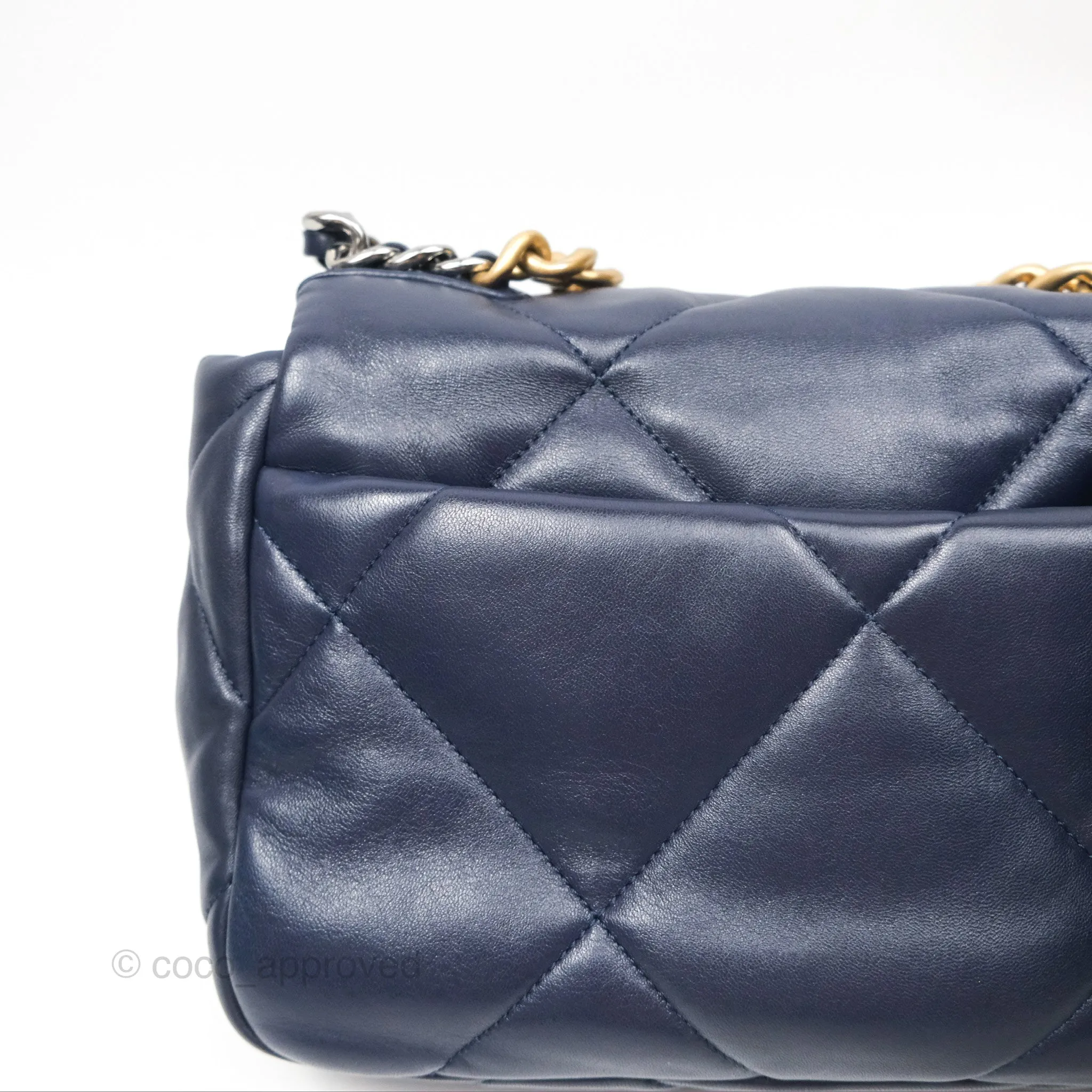 Chanel 19 Small Dark Navy Mixed Hardware