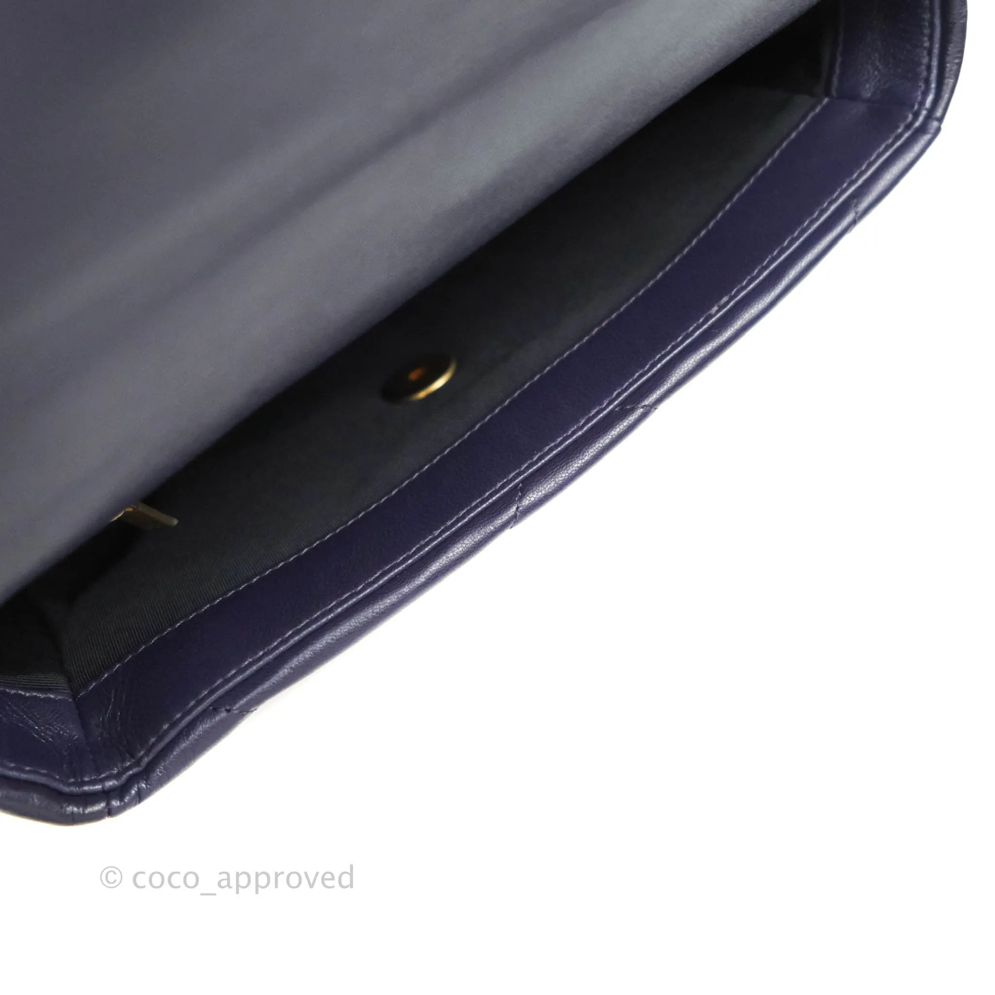 Chanel 19 Small Dark Purple Mixed Hardware