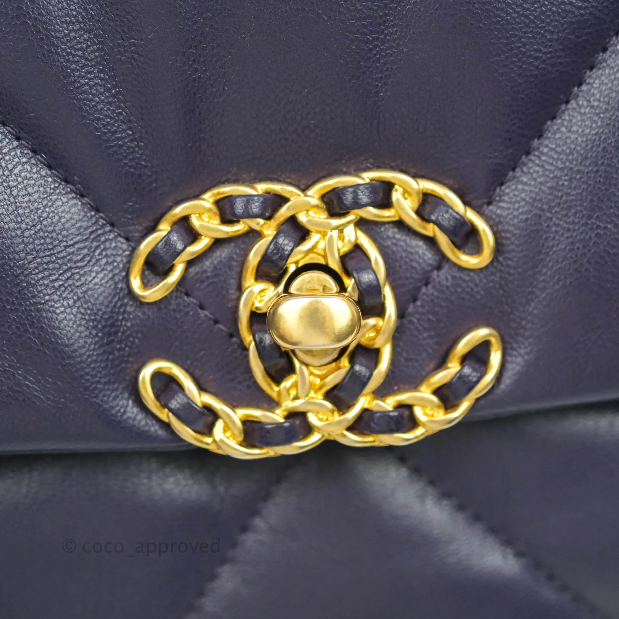 Chanel 19 Small Dark Purple Mixed Hardware