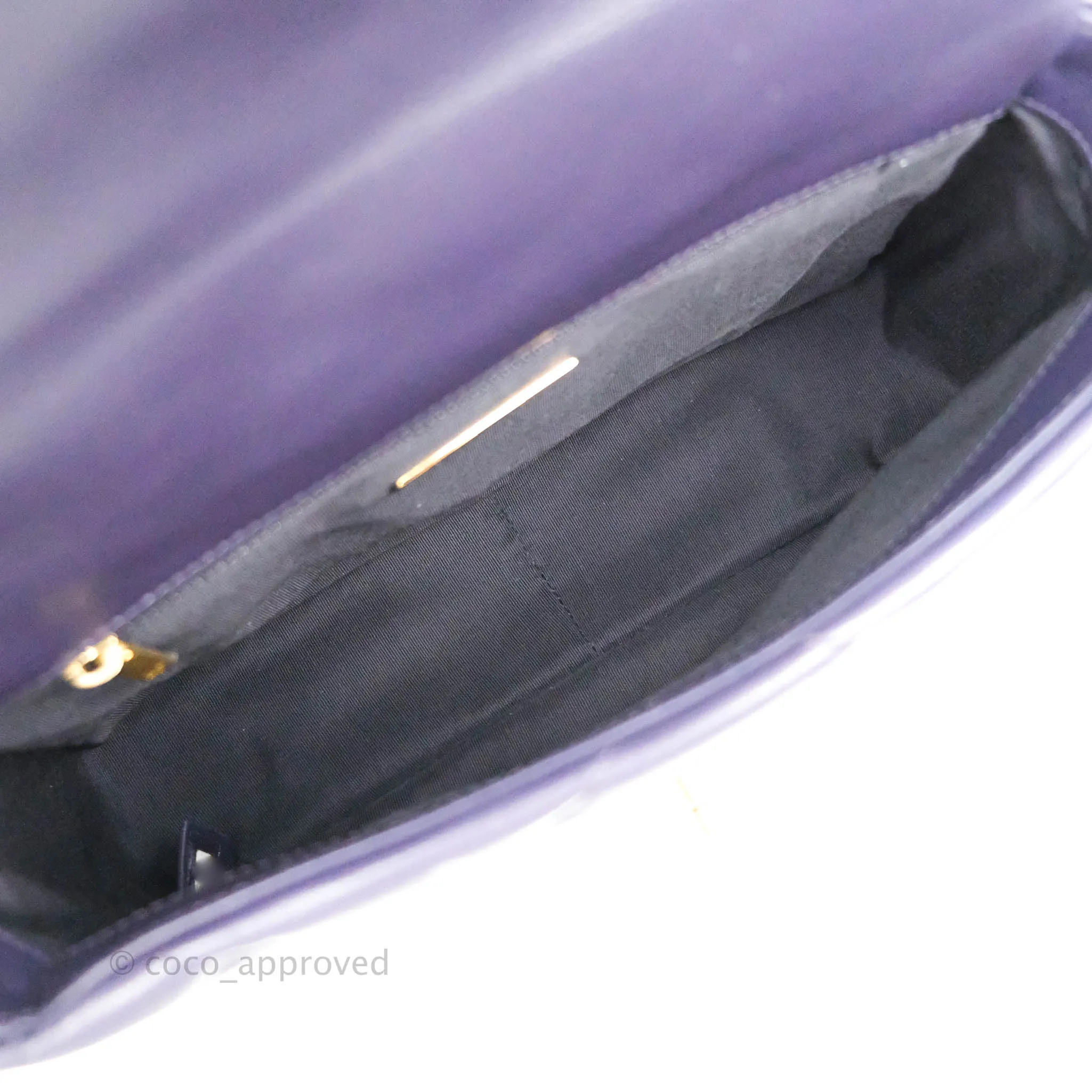 Chanel 19 Small Dark Purple Mixed Hardware