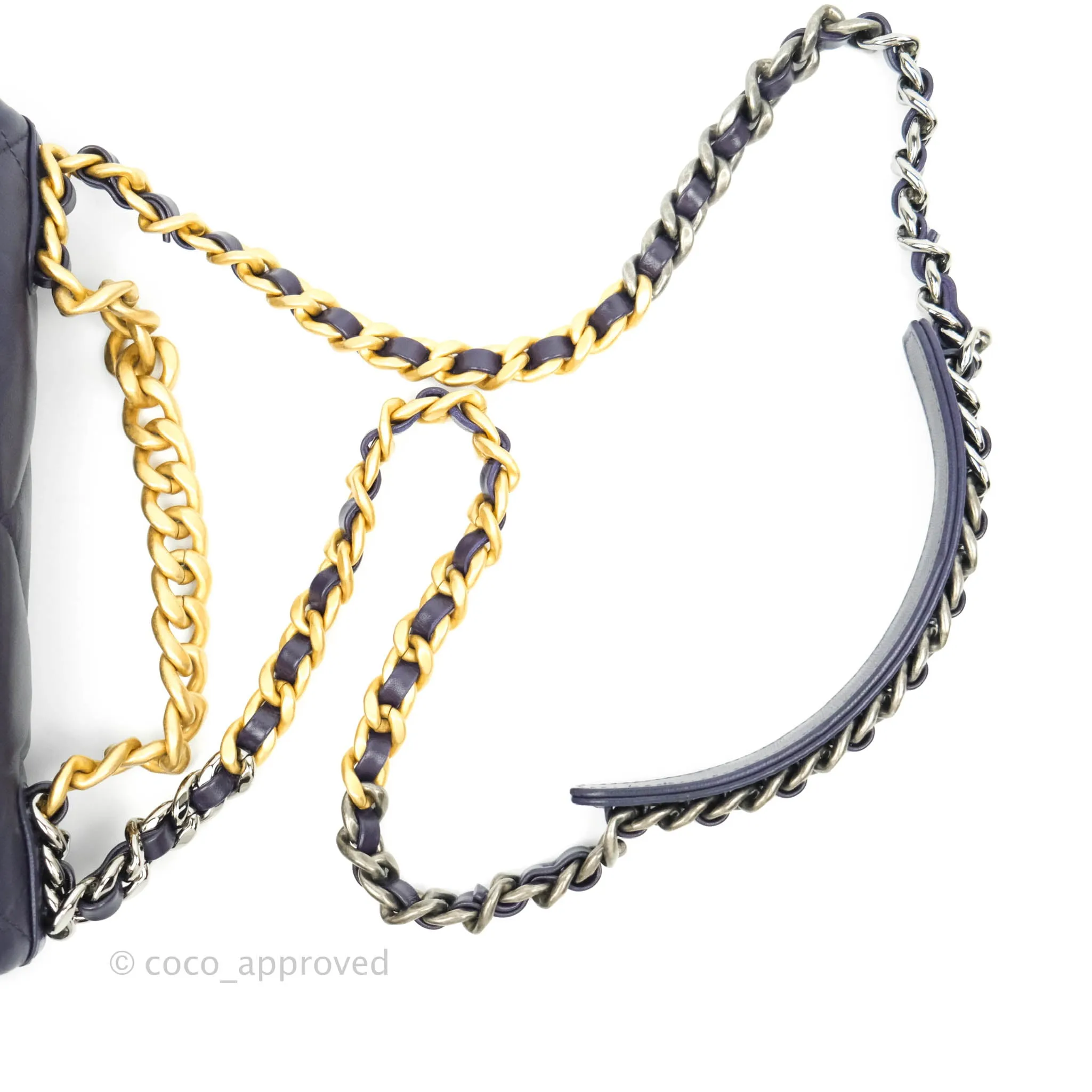 Chanel 19 Small Dark Purple Mixed Hardware