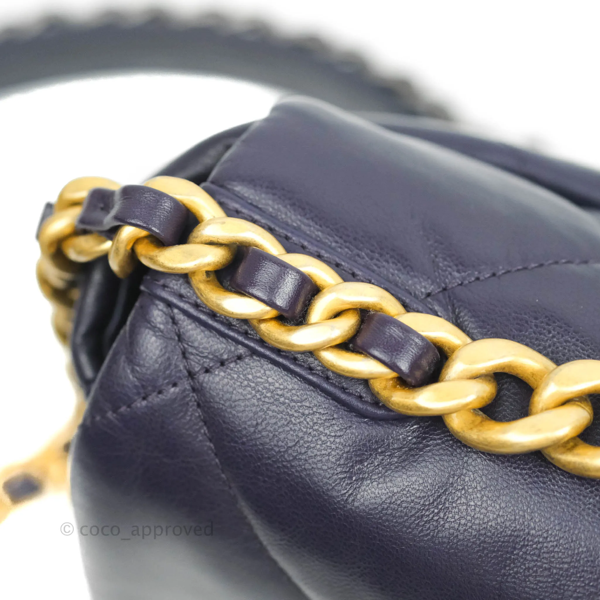 Chanel 19 Small Dark Purple Mixed Hardware