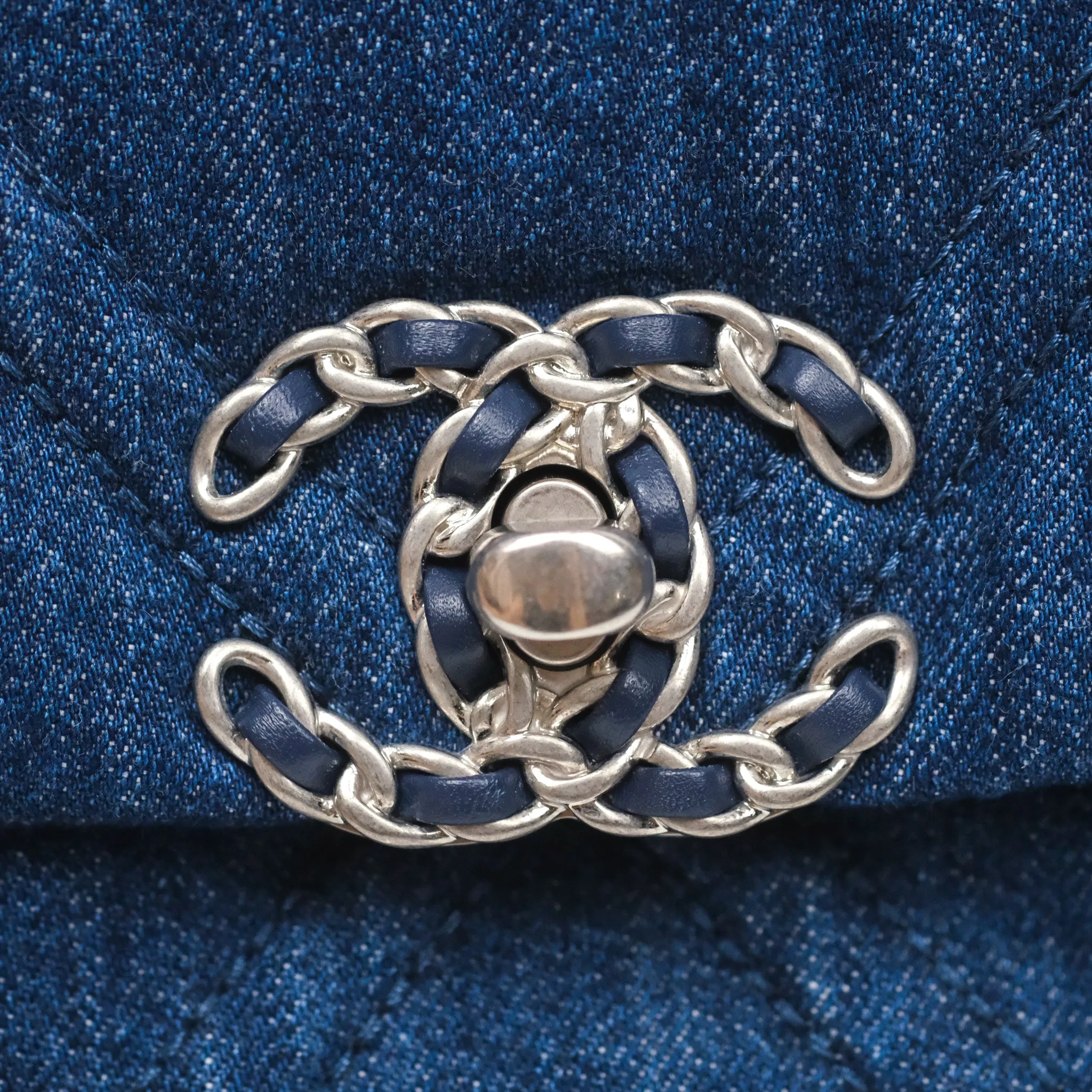 Chanel 19 Small Denim Fabric Mixed Hardware 22P